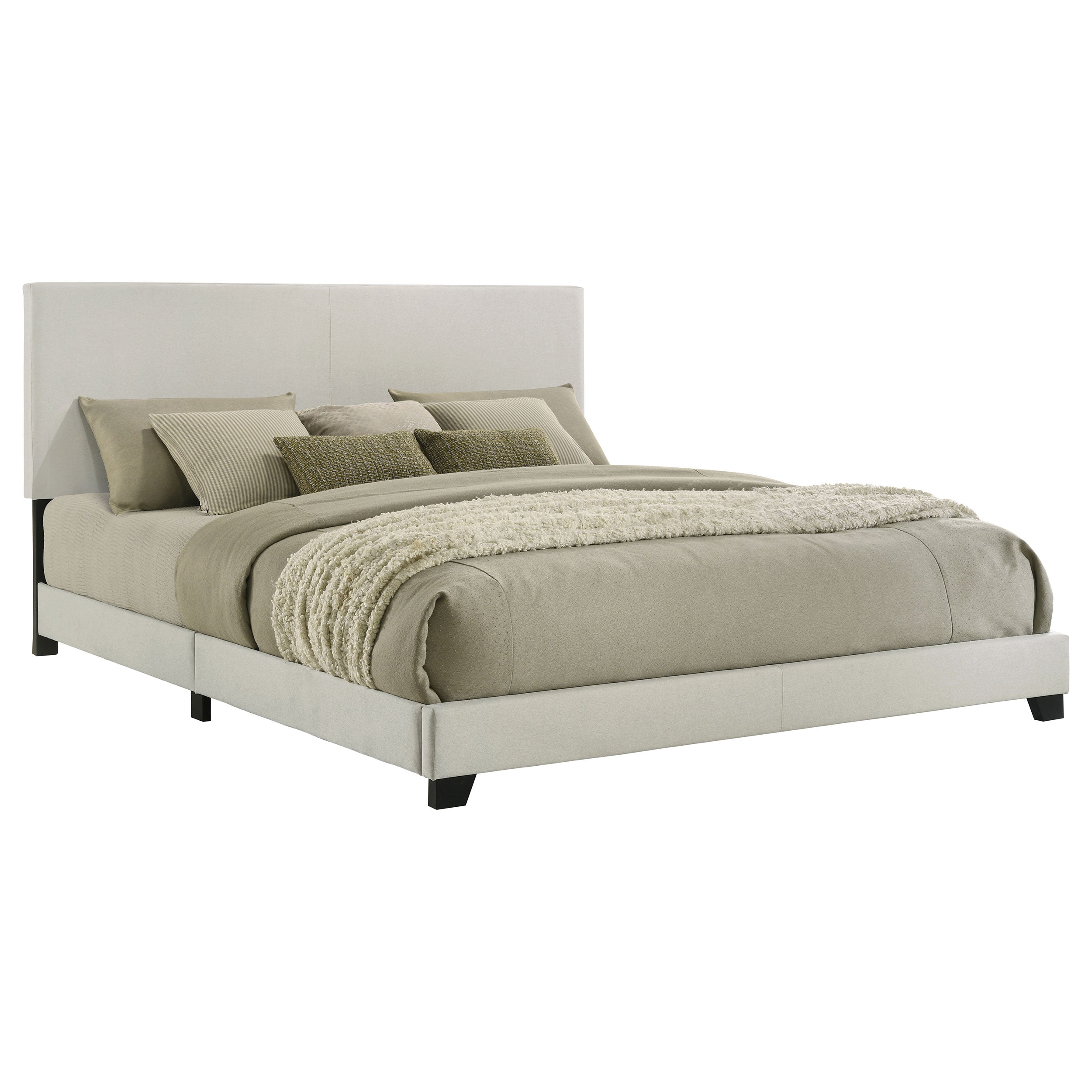 Dorian Fabric Upholstered Panel Bed Cream