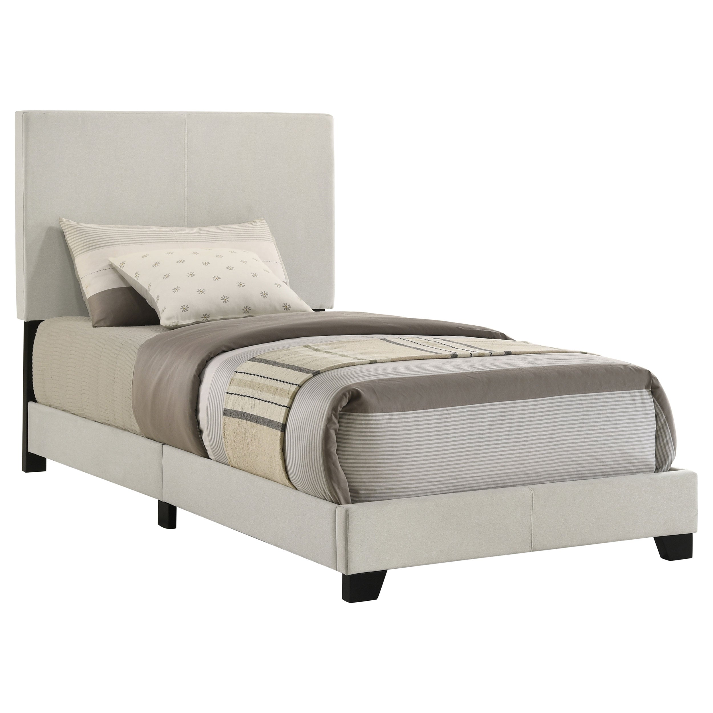 Dorian Fabric Upholstered Panel Bed Cream