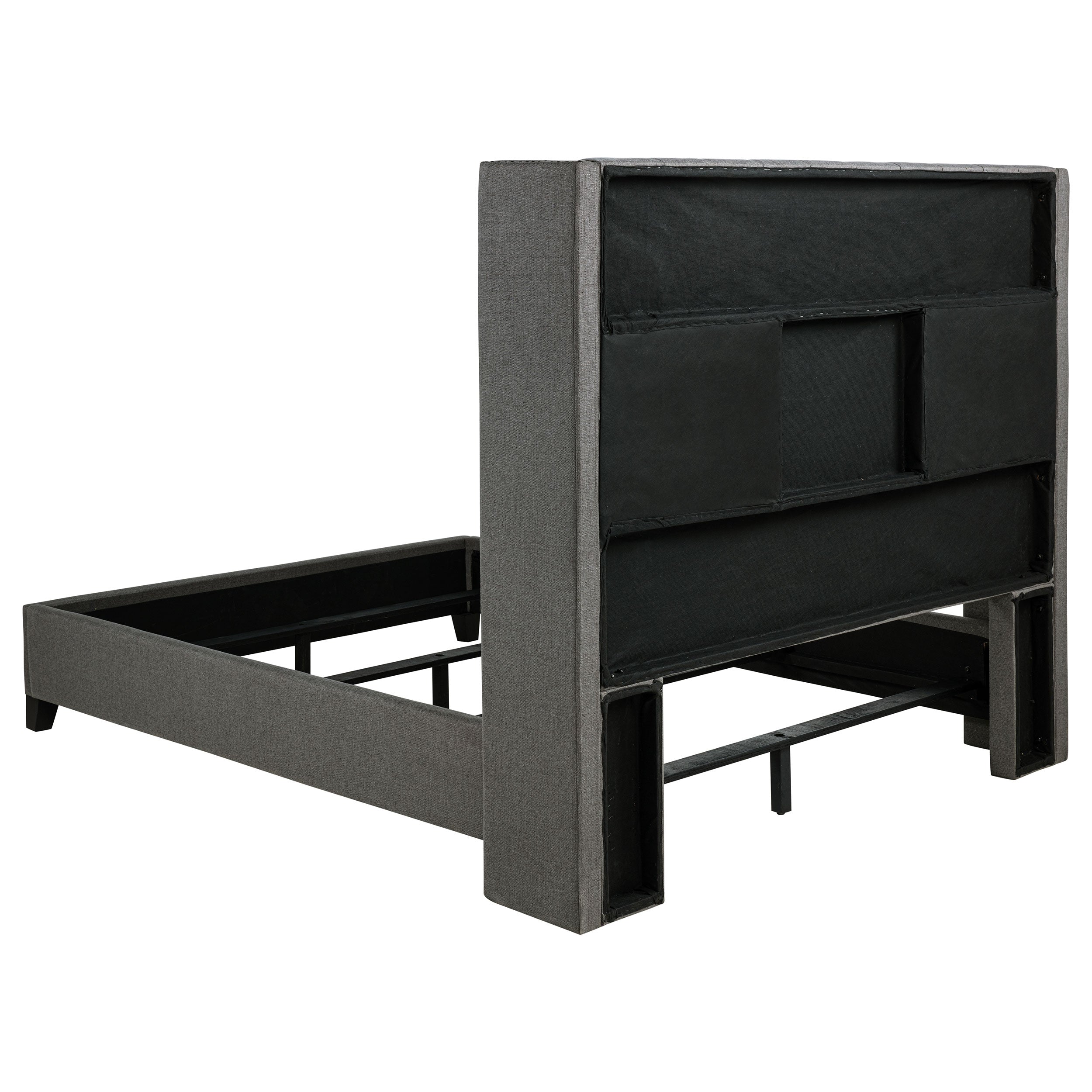 Bancroft Demi-wing Upholstered Bed Grey