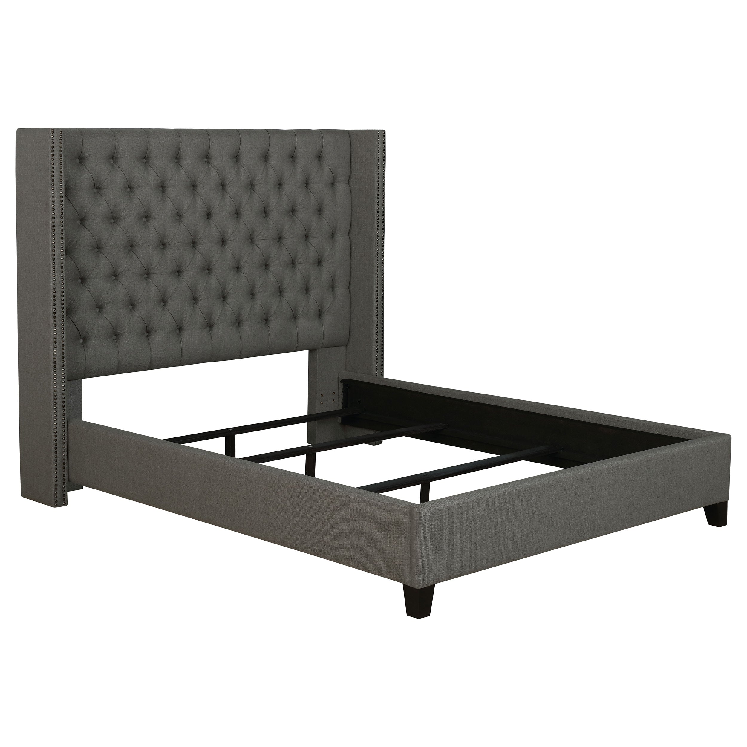 Bancroft Demi-wing Upholstered Bed Grey