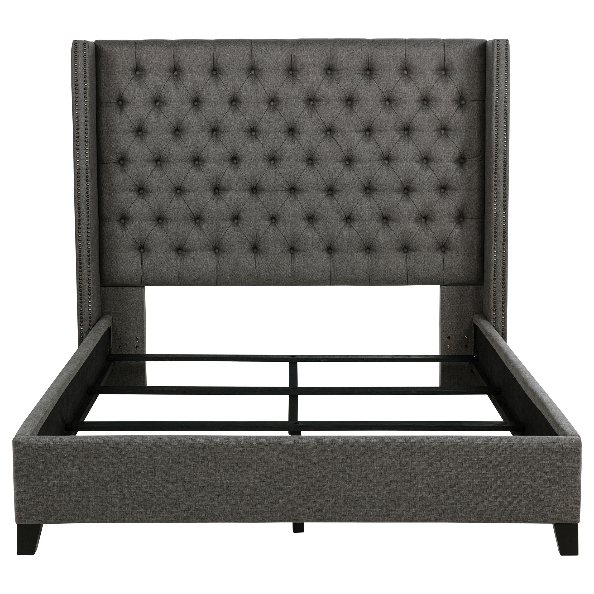 Bancroft Demi-wing Upholstered Bed Grey