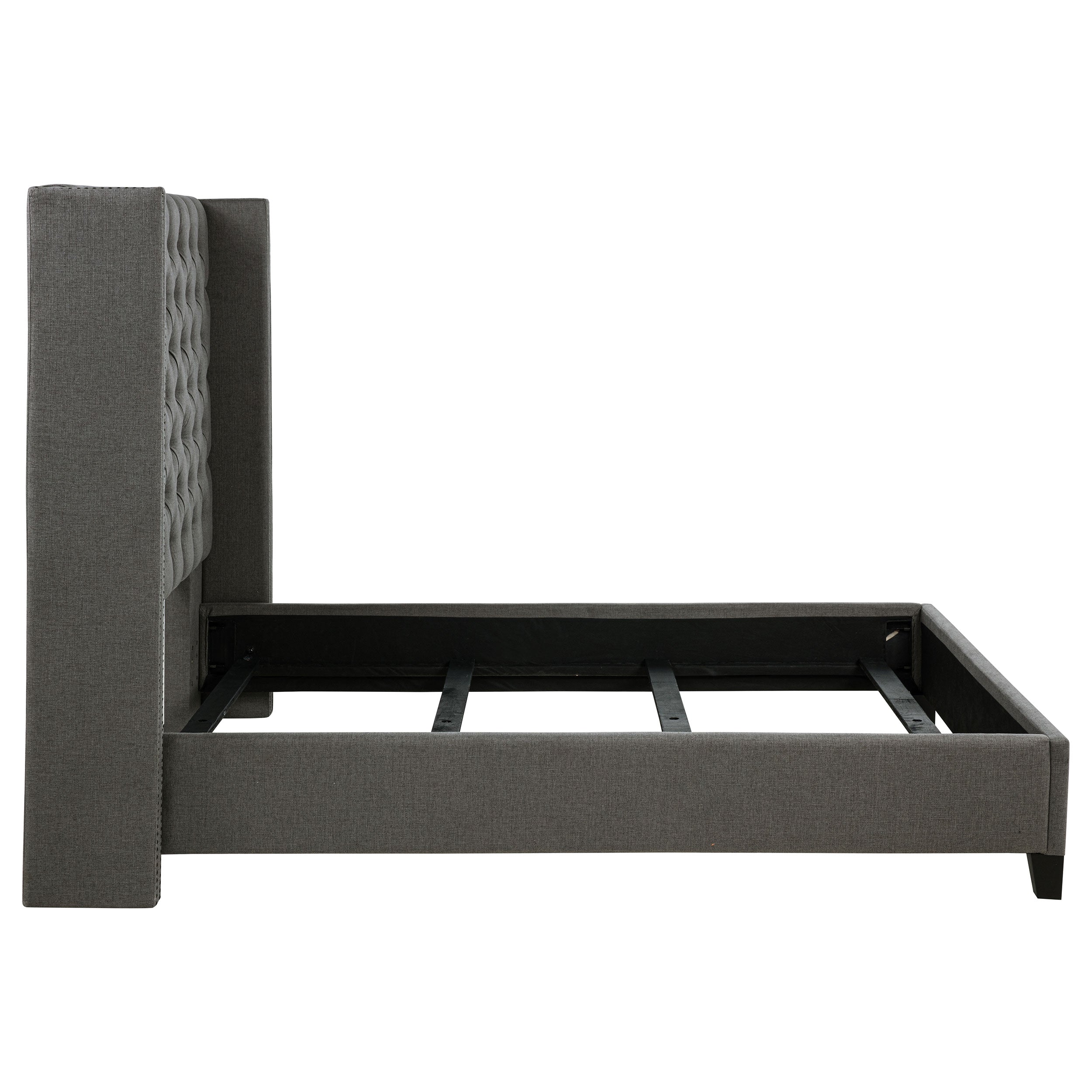 Bancroft Demi-wing Upholstered Bed Grey