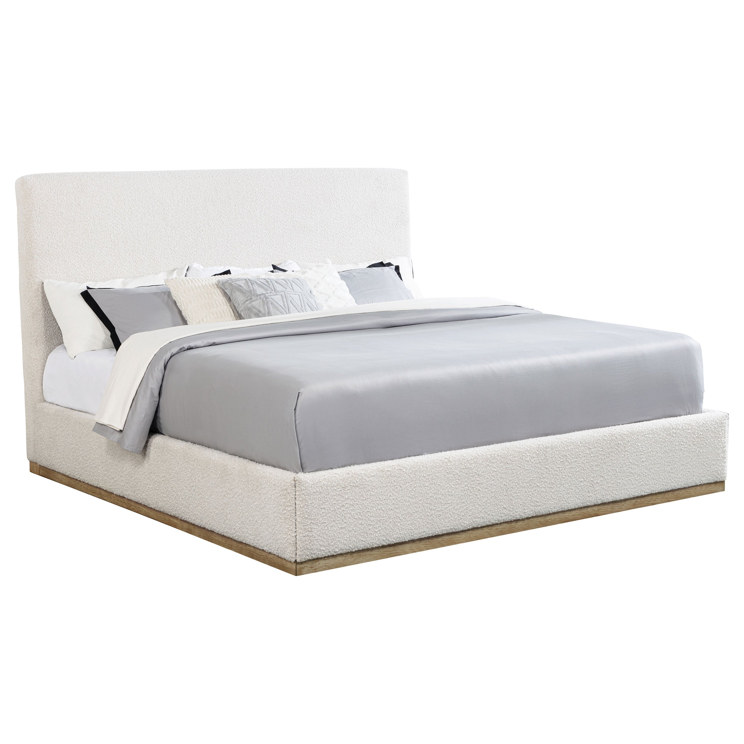 Knox Upholstered Platform Bed Cream