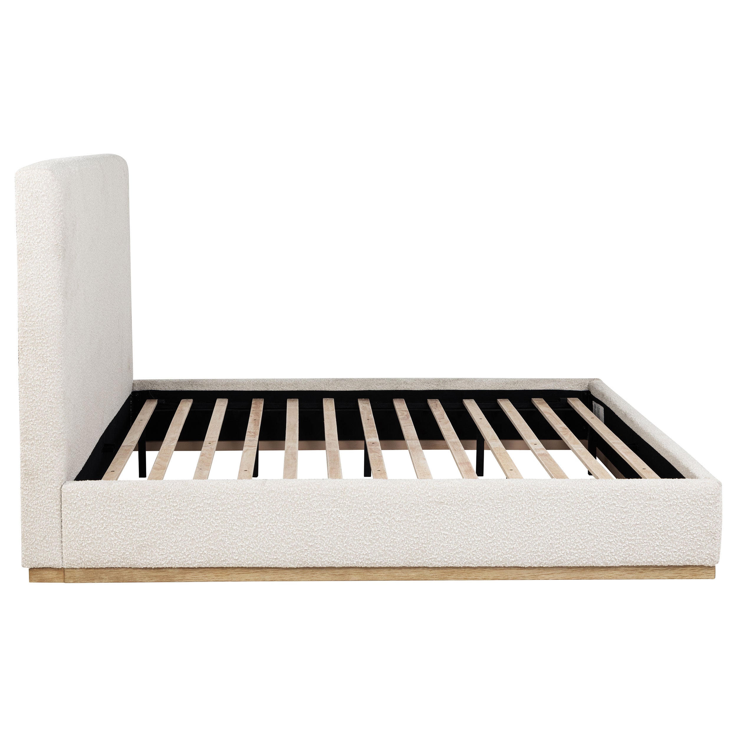 Knox Upholstered Platform Bed Cream