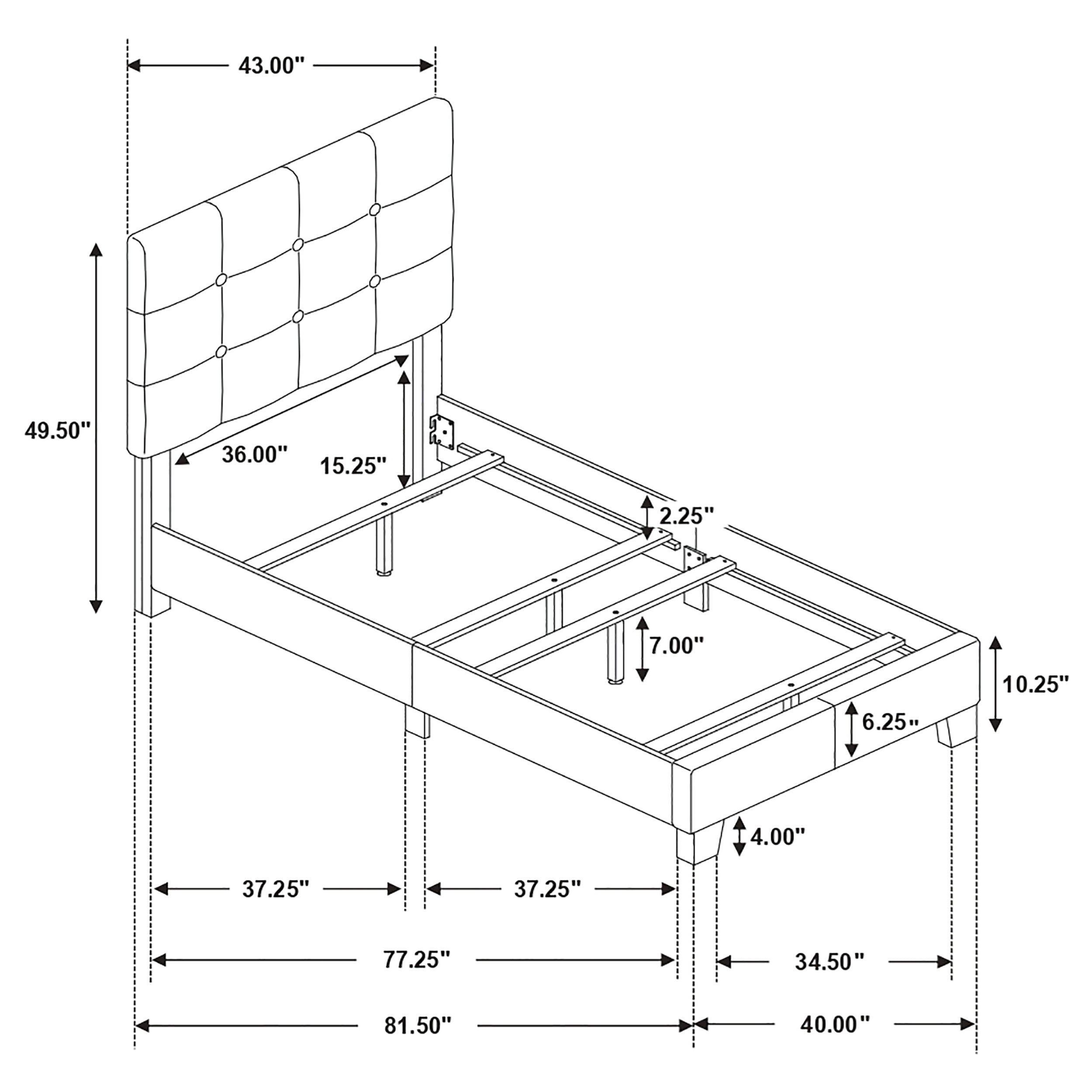 Mapes Upholstered Panel Bed Charcoal