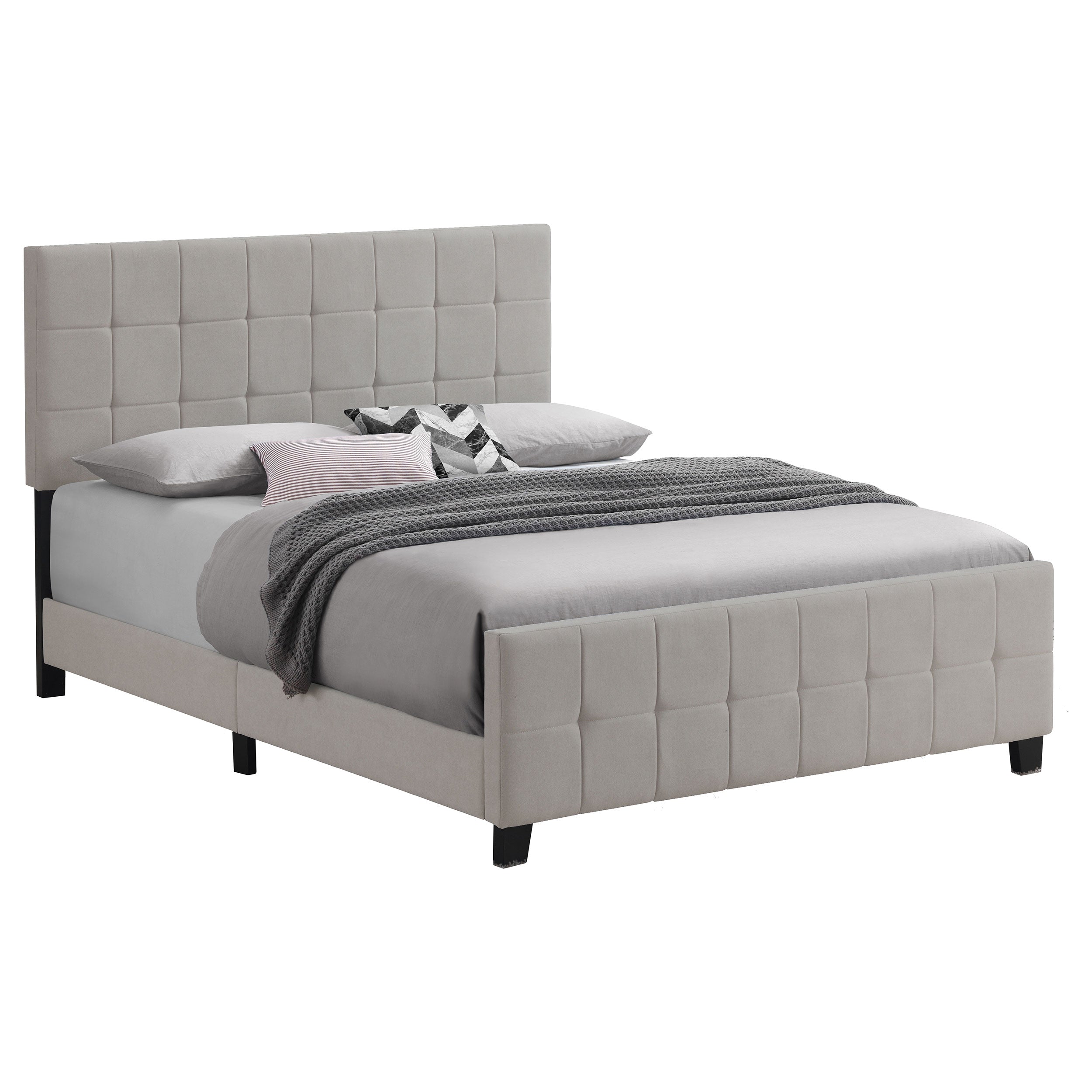 Fairfield Upholstered Panel Bed Beige