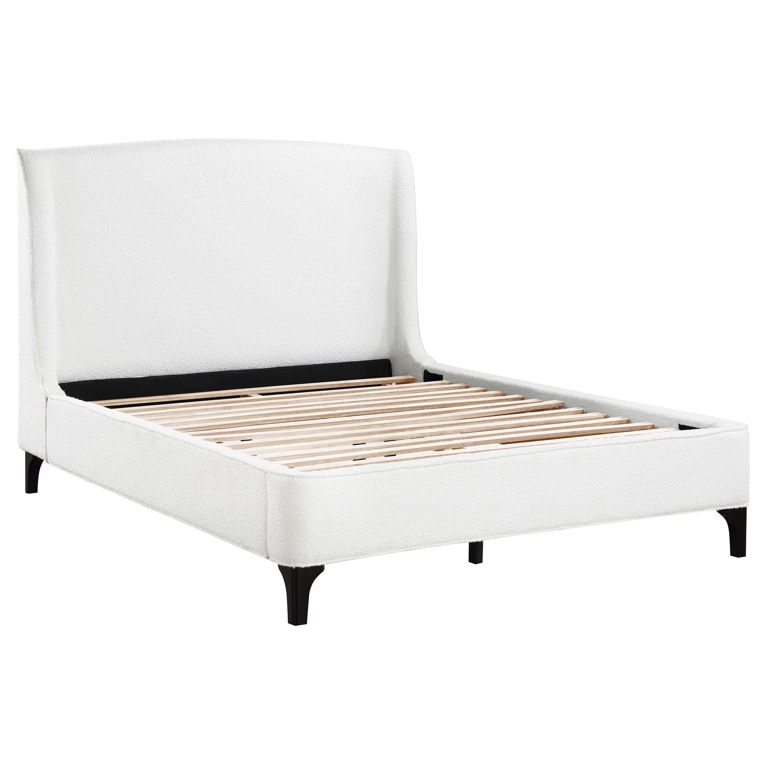 Mosby Upholstered Curved Headboard Platform Bed White