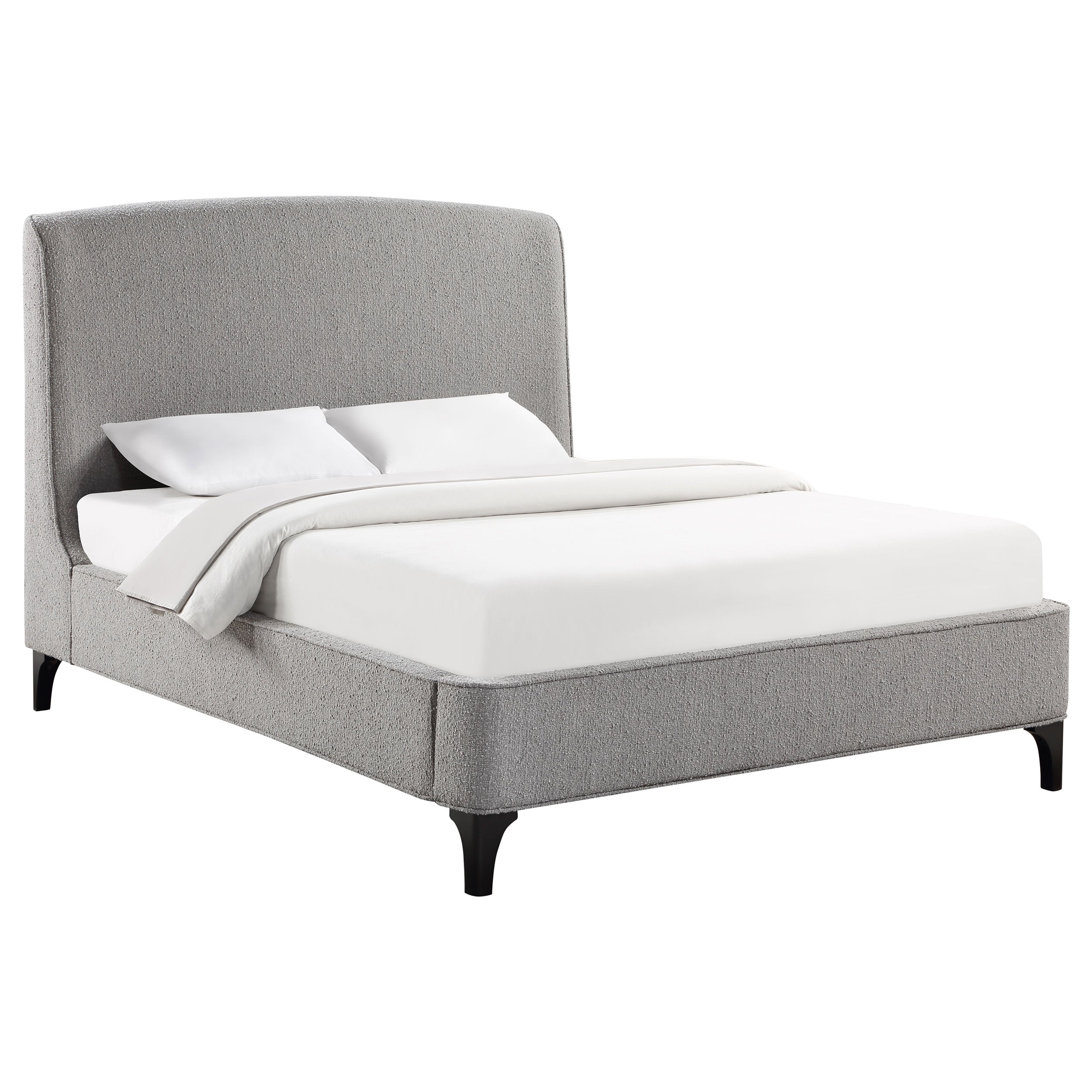 Mosby Upholstered Wingback Bed Grey