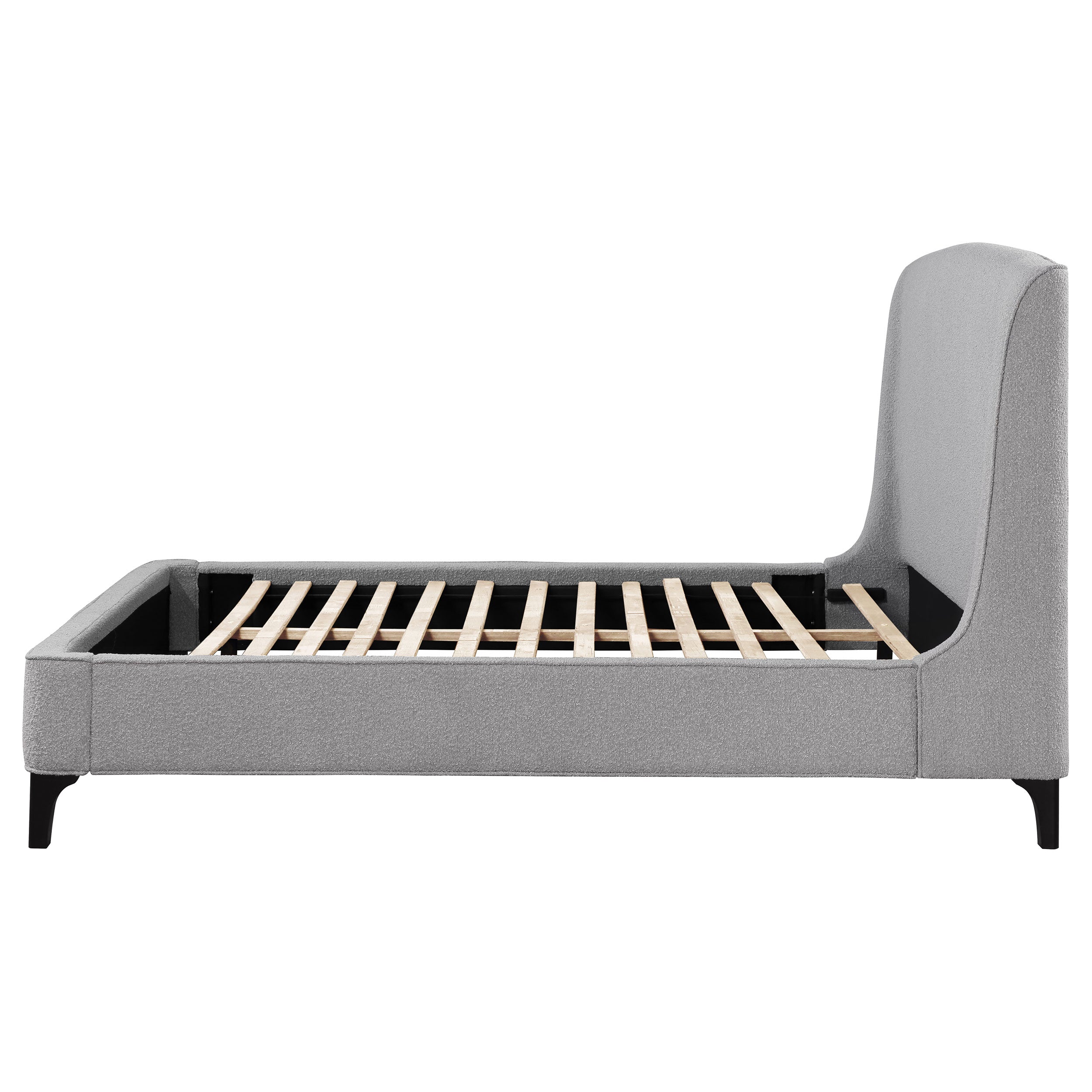 Mosby Upholstered Wingback Bed Grey
