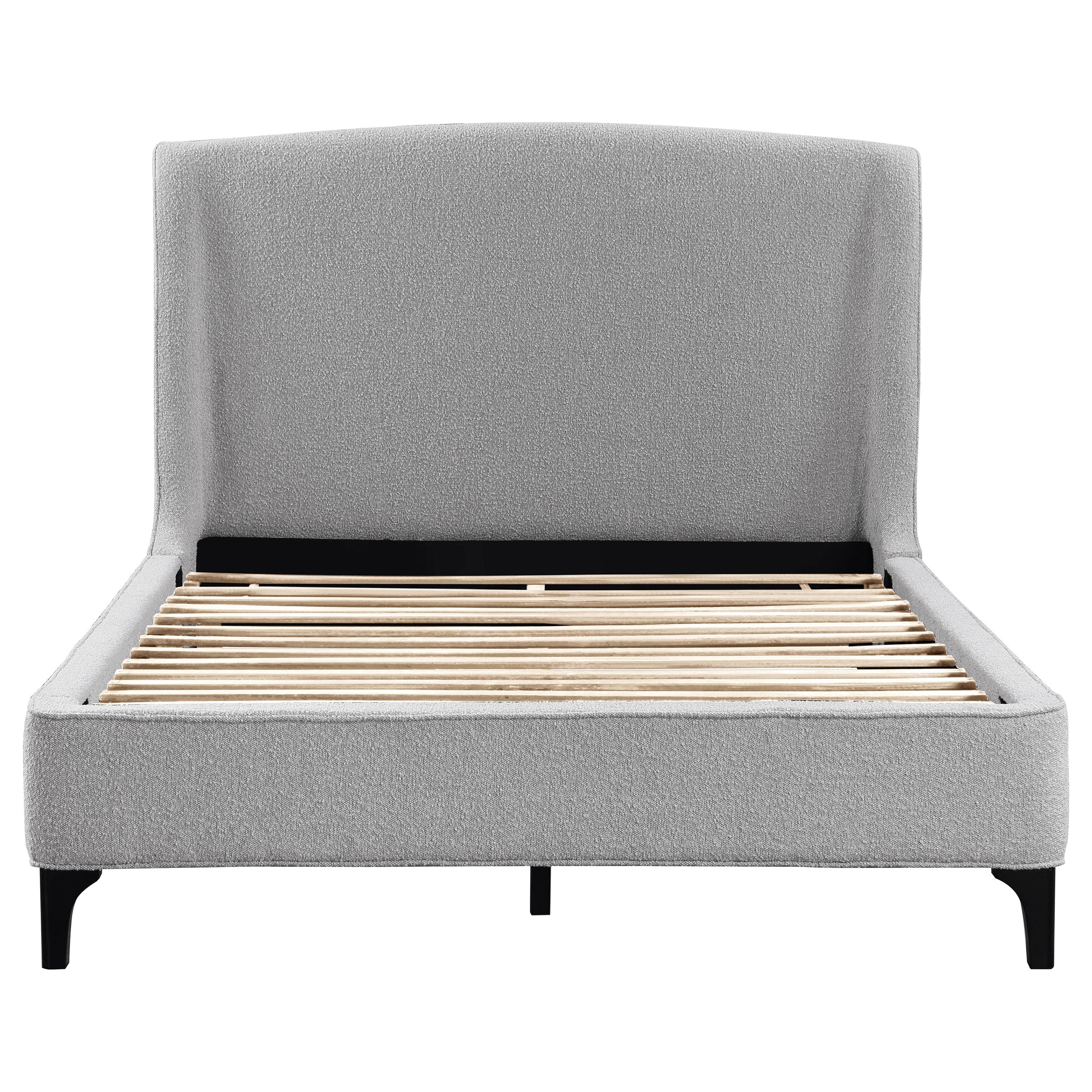 Mosby Upholstered Wingback Bed Grey
