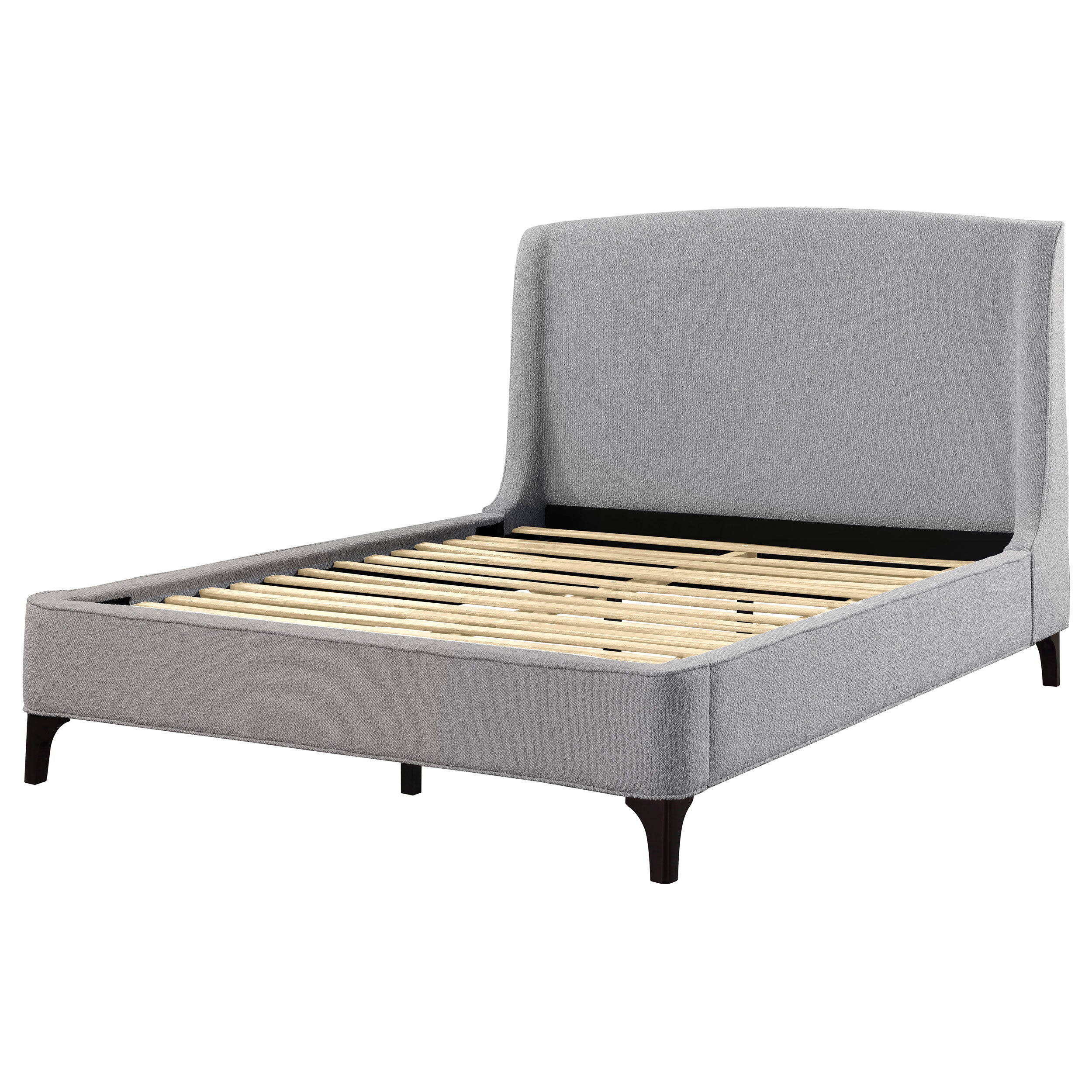 Mosby Upholstered Wingback Bed Grey