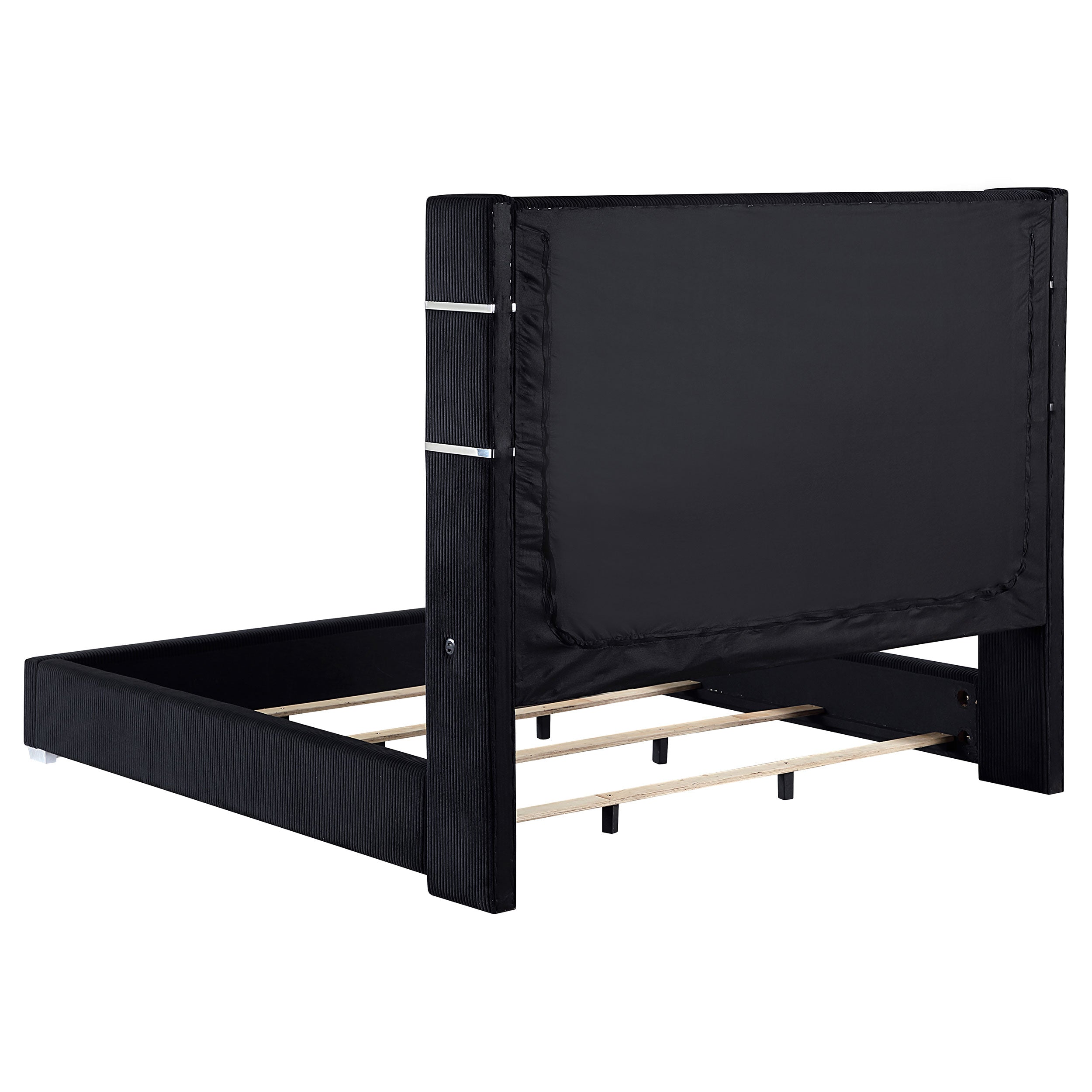 Tisdall 67-inch Upholstered Fireplace Bed Black