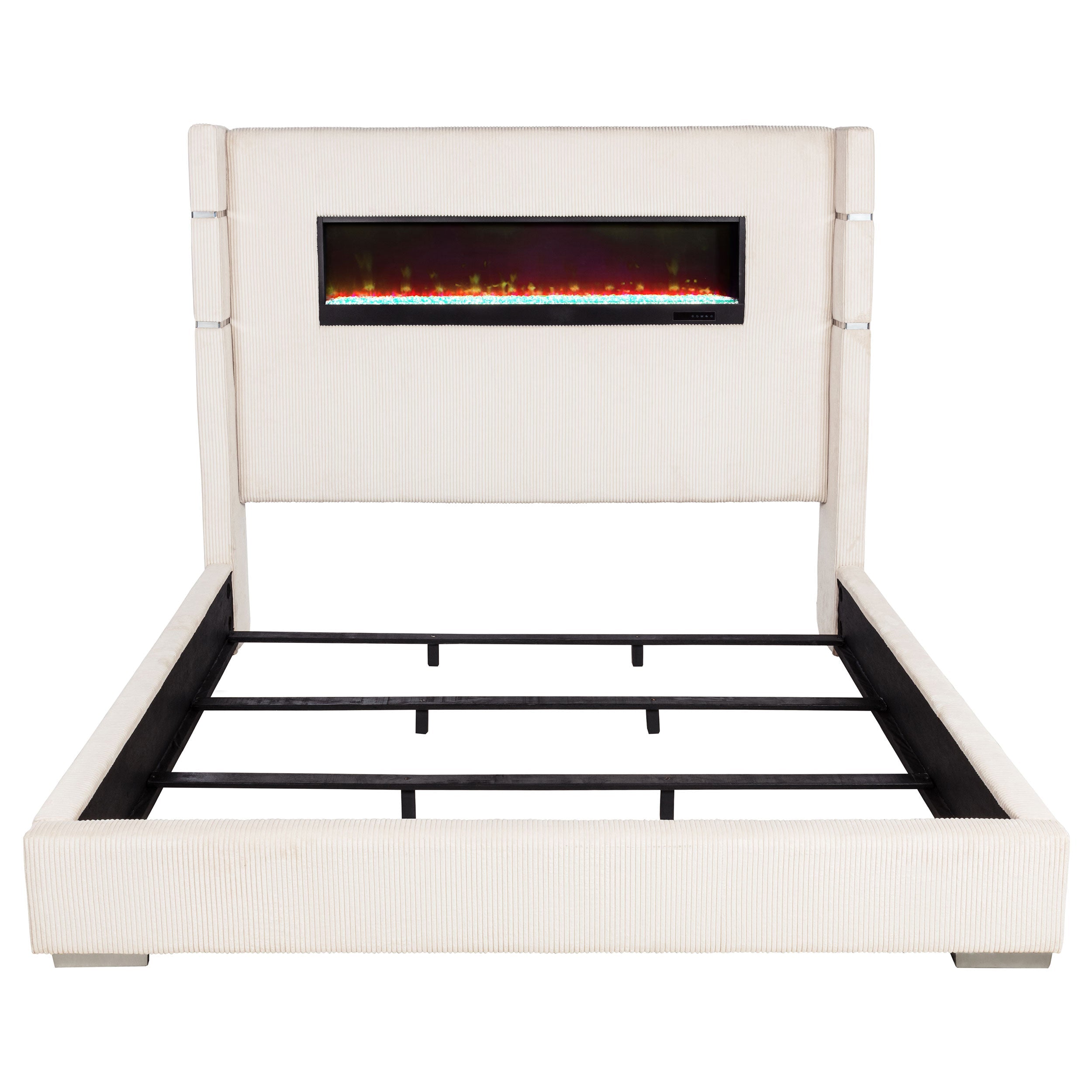 Tisdall Upholstered Cal King Flame Visualizer Bed Black