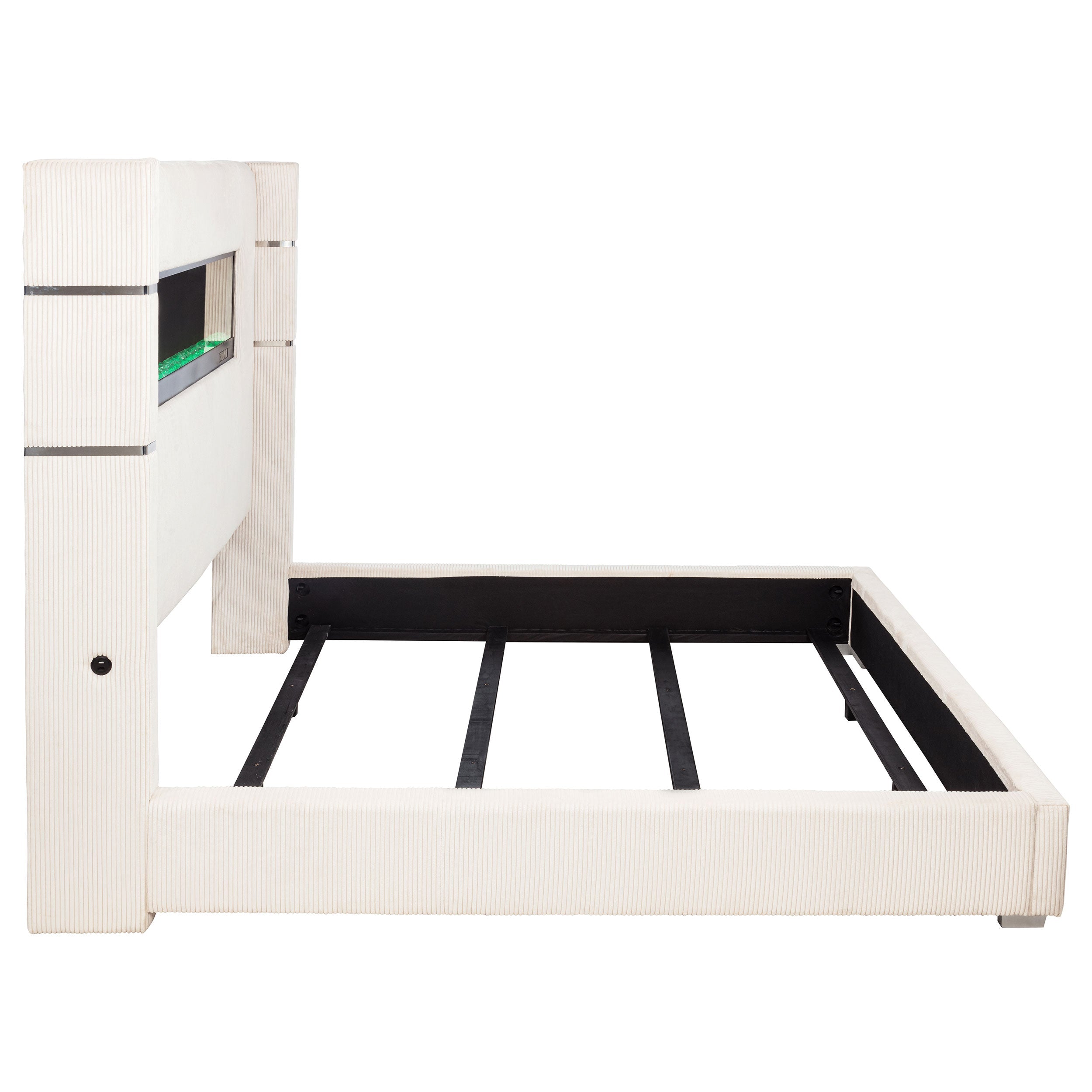 Tisdall Upholstered Cal King Flame Visualizer Bed Black