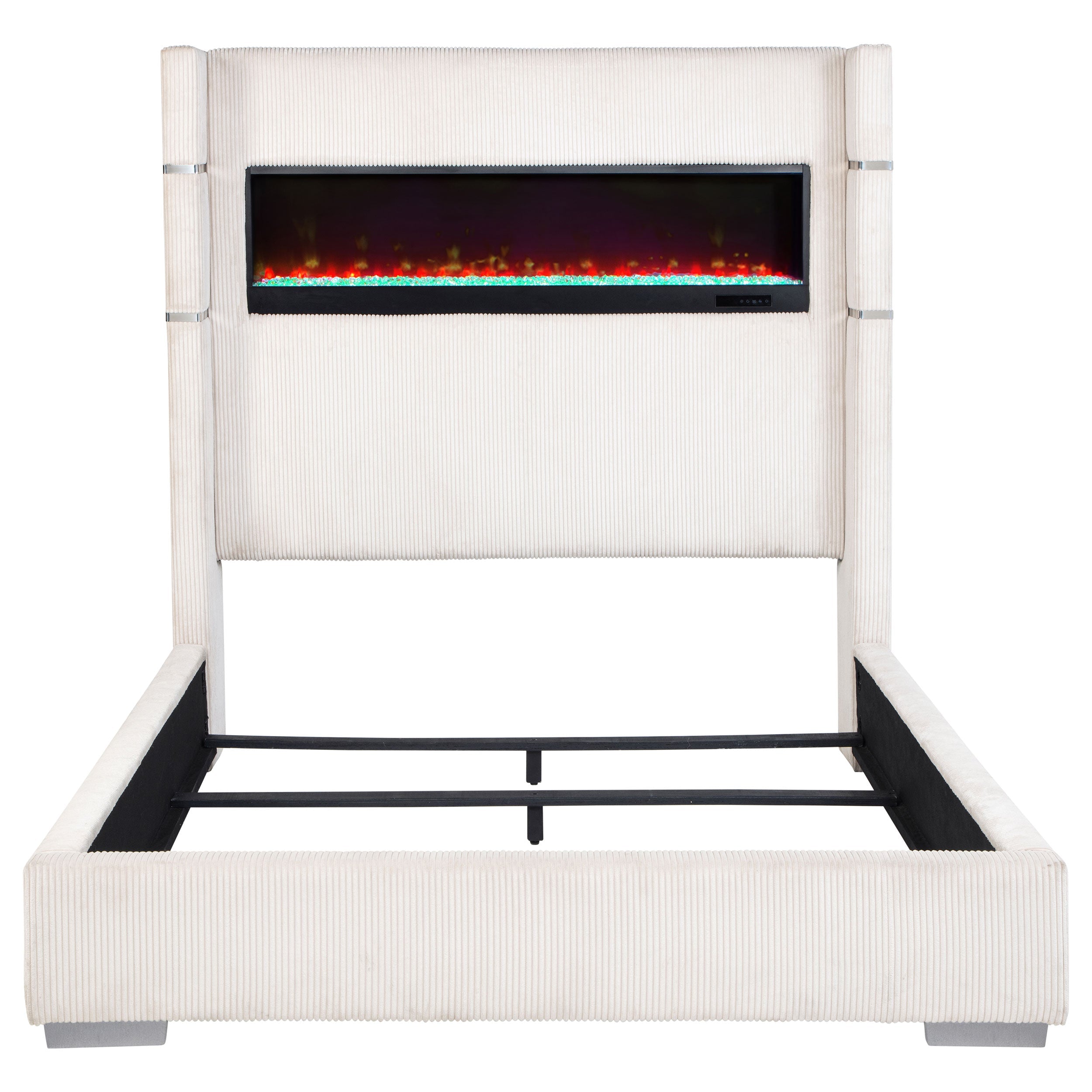 Tisdall Upholstered Cal King Flame Visualizer Bed Black