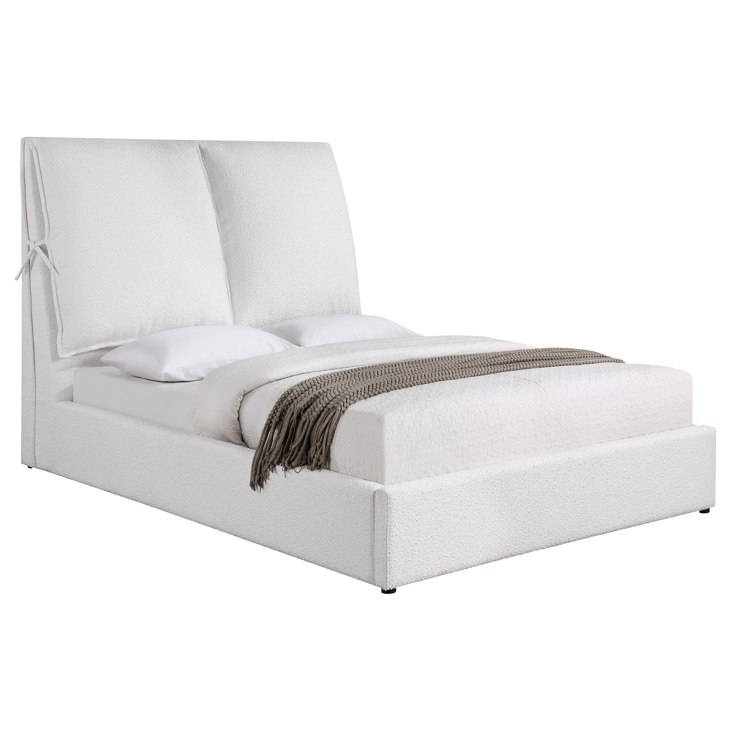 Gwendoline Upholstered Panel Bed White