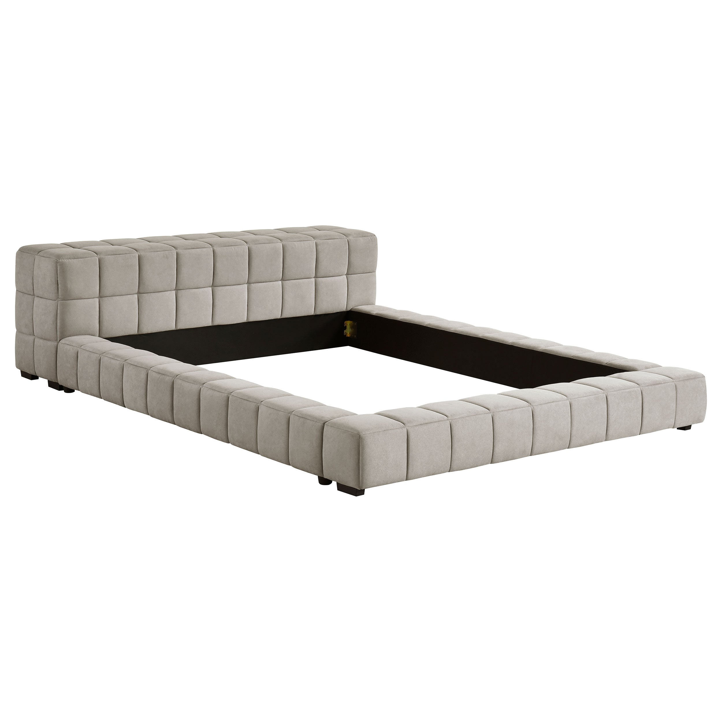 Trinity Upholstered Platform Bed Light Taupe