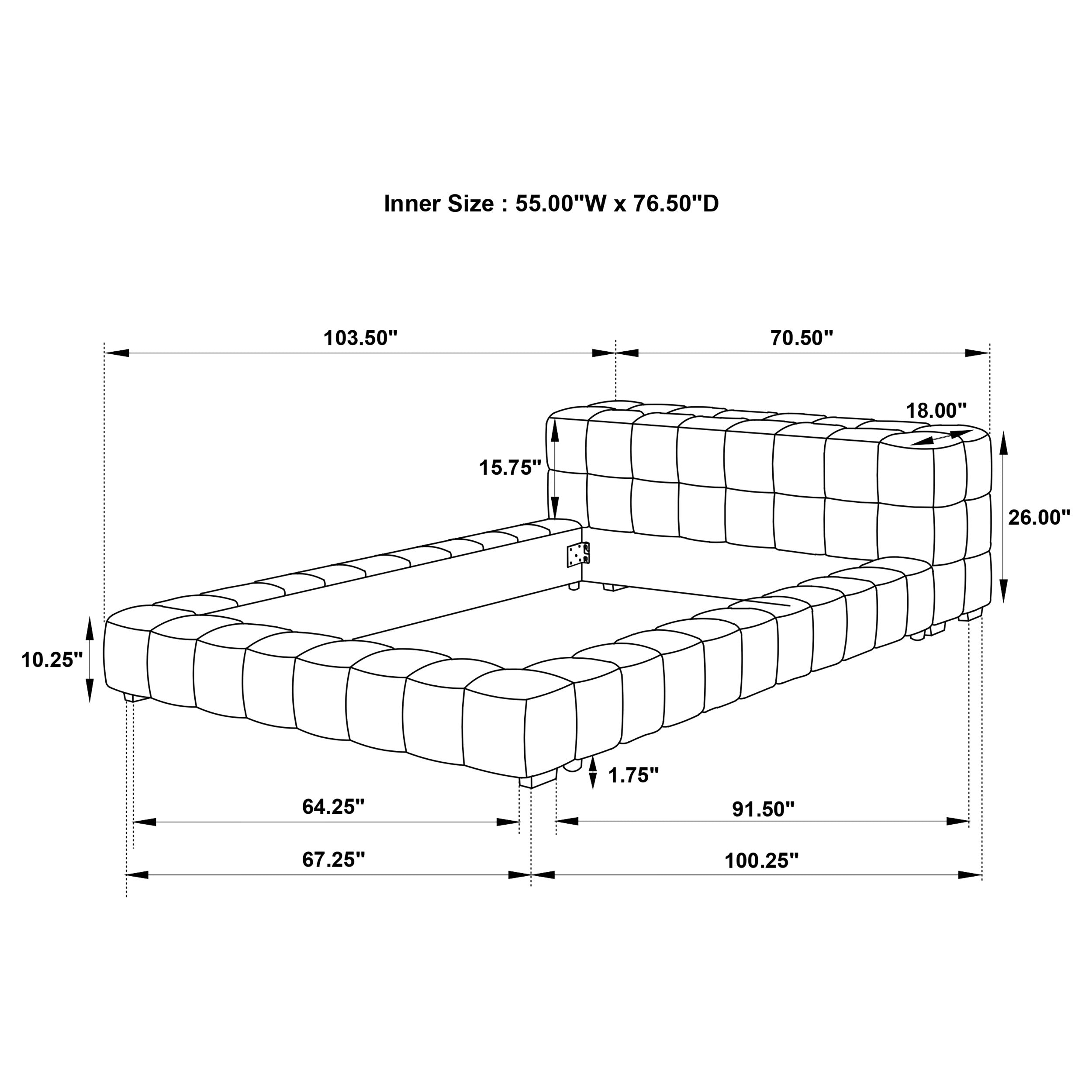 Trinity Upholstered Platform Bed Light Taupe