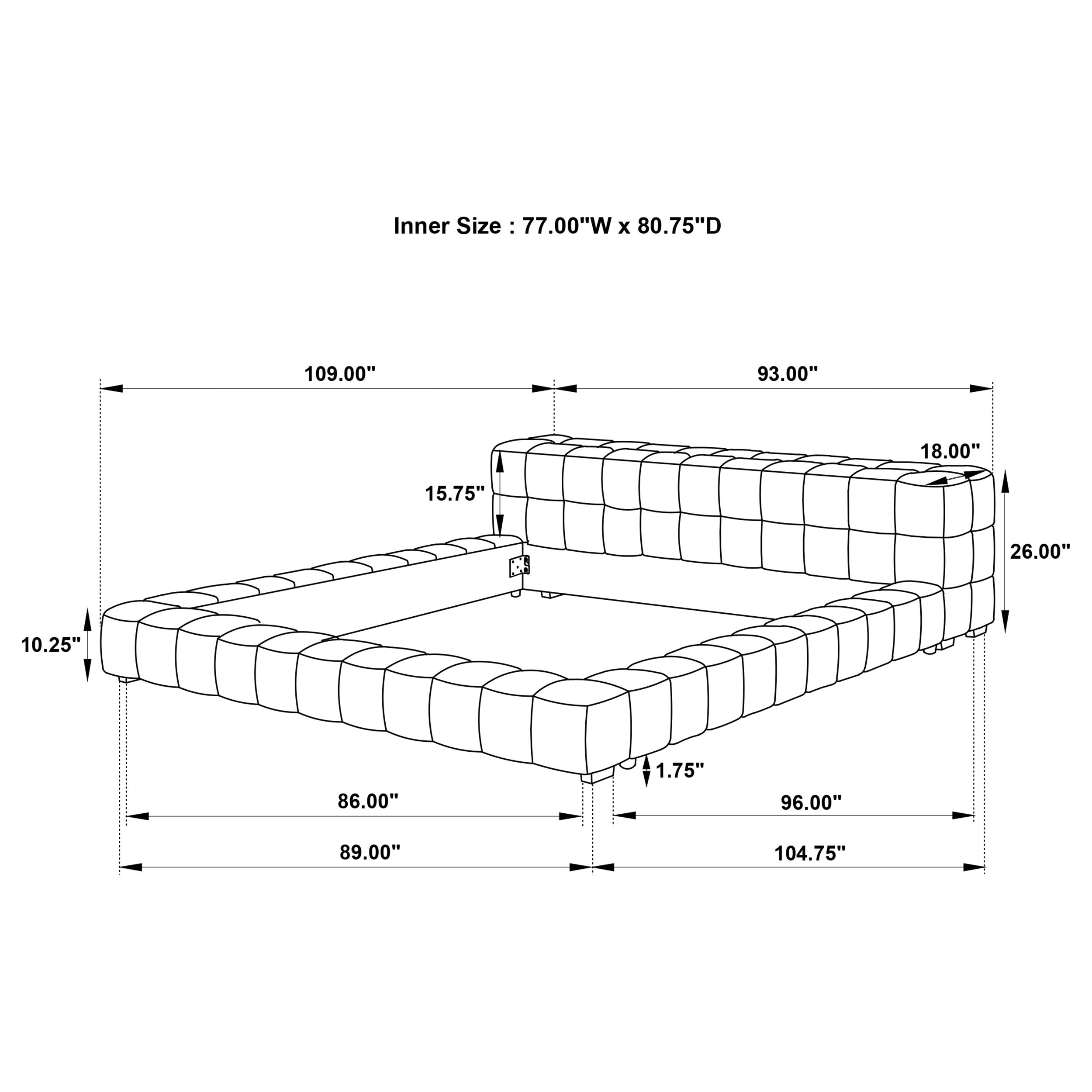 Trinity Upholstered Platform Bed Light Taupe