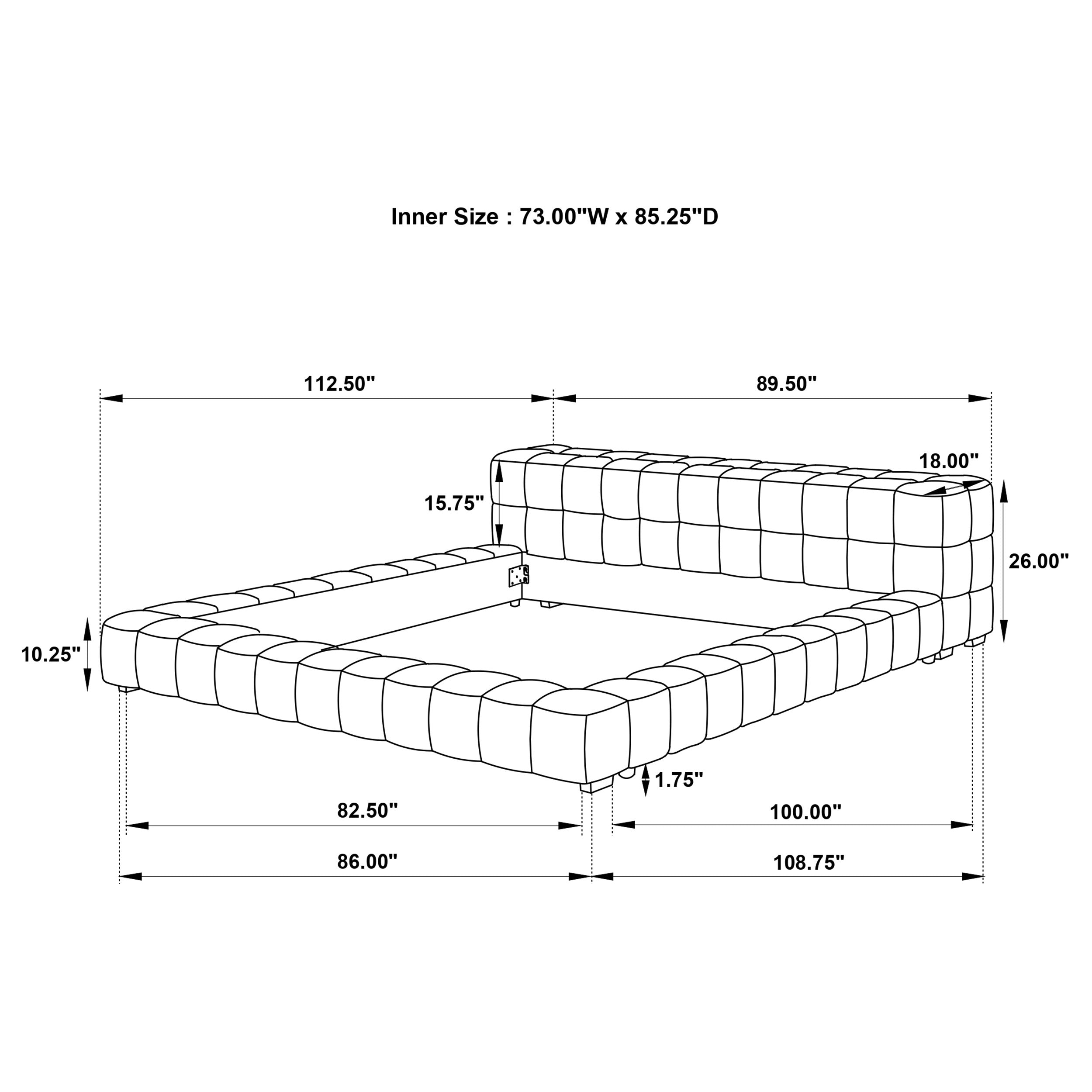 Trinity Upholstered Platform Bed Light Taupe