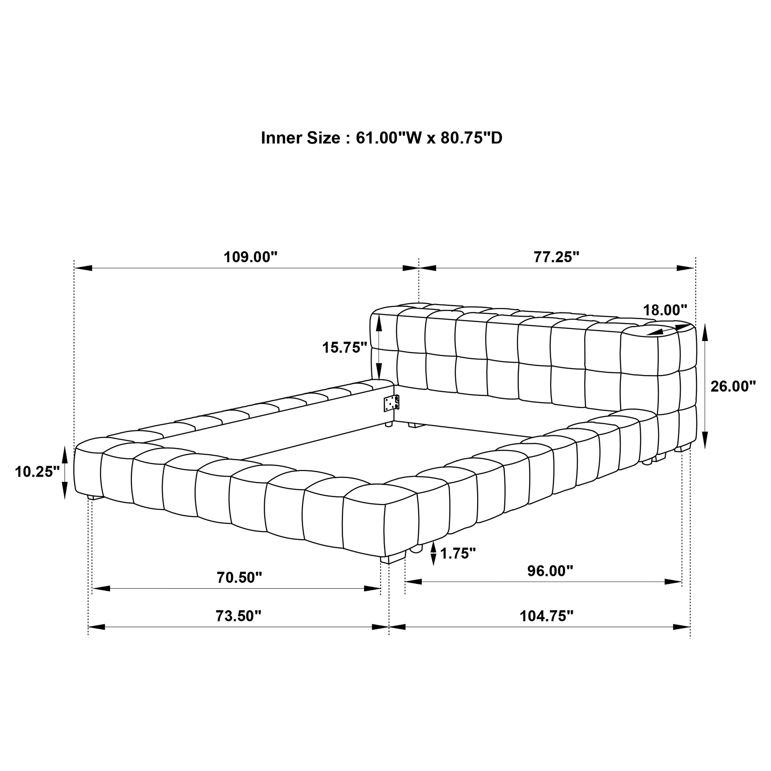 Trinity Upholstered Platform Bed Light Taupe
