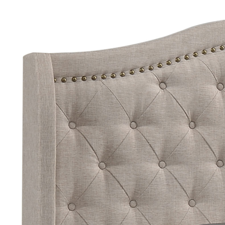 Sonoma Upholstered Wingback Bed Beige