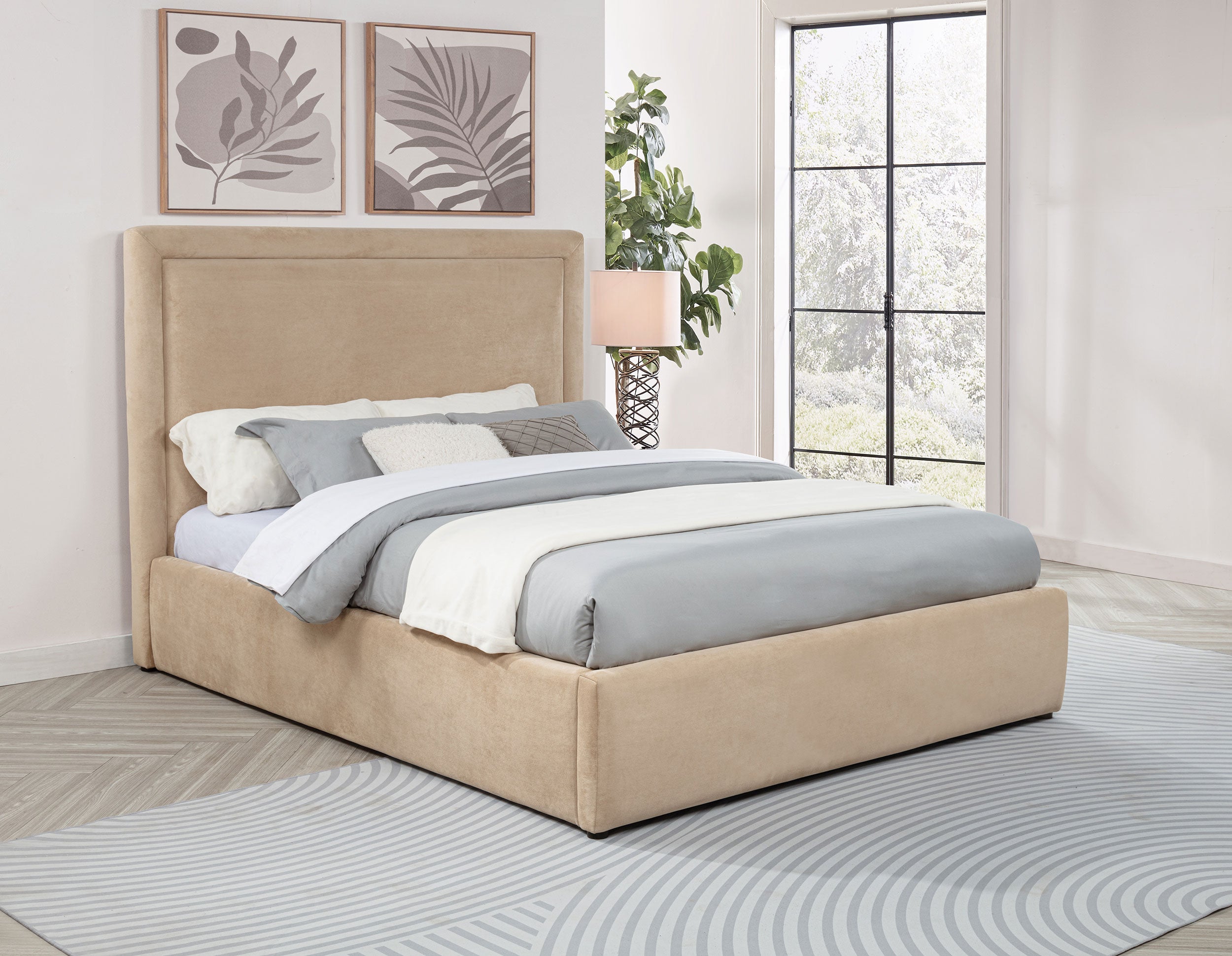 Lawson 55-inch Upholstered Platform Bed Light
