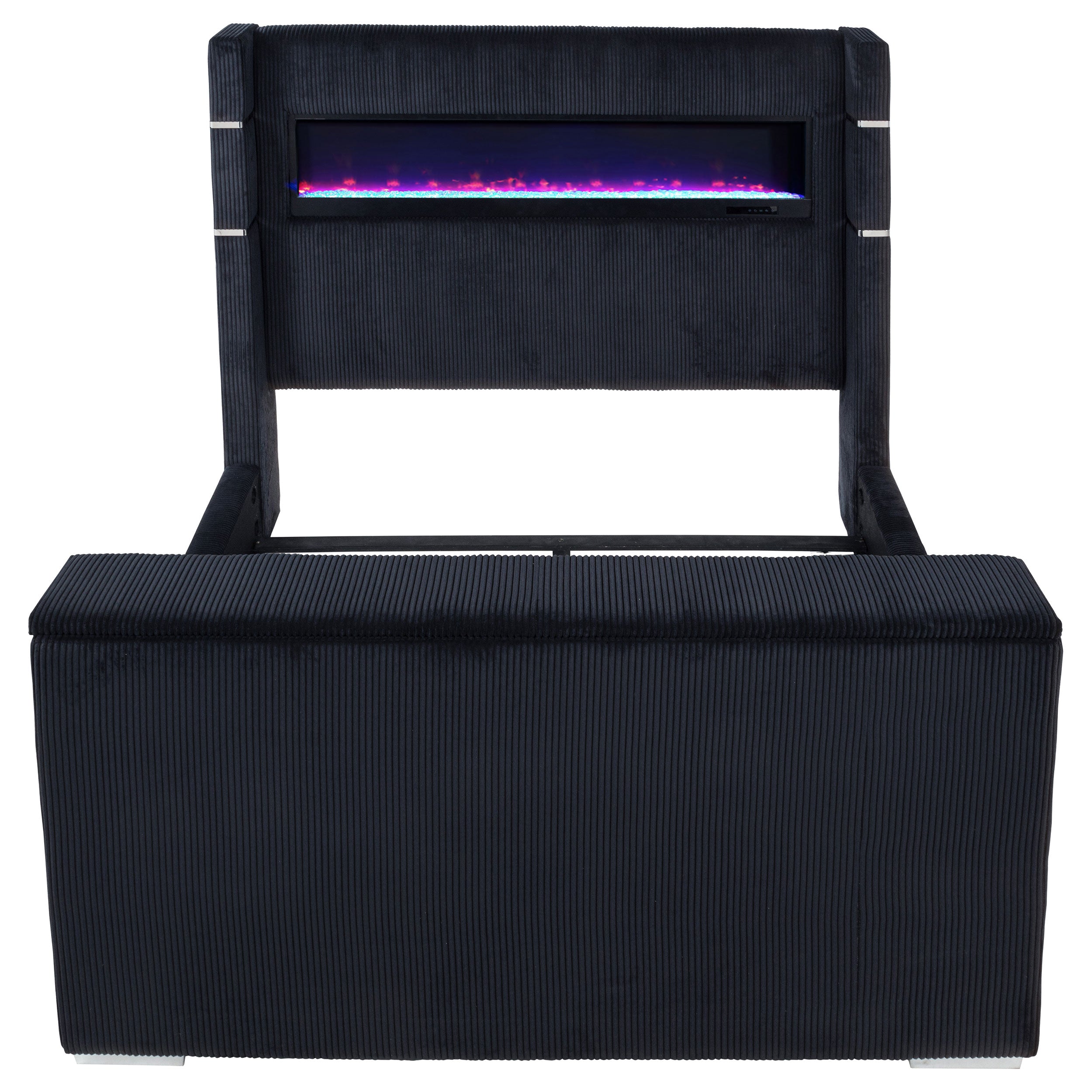 Tisdall Flame Visualizer Wingback TV Bed Black