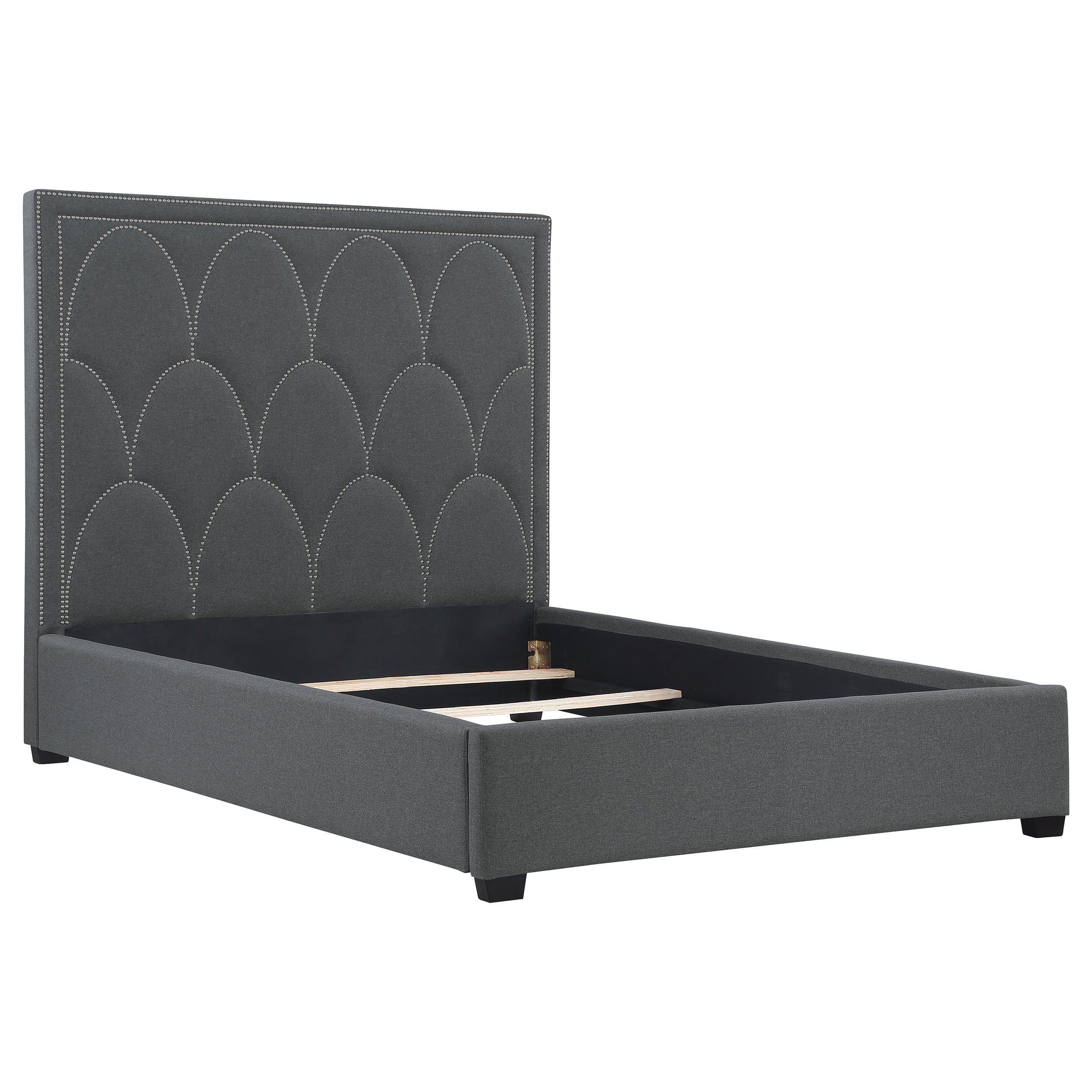 Bowfield Upholstered  Panel Bed Charcoal