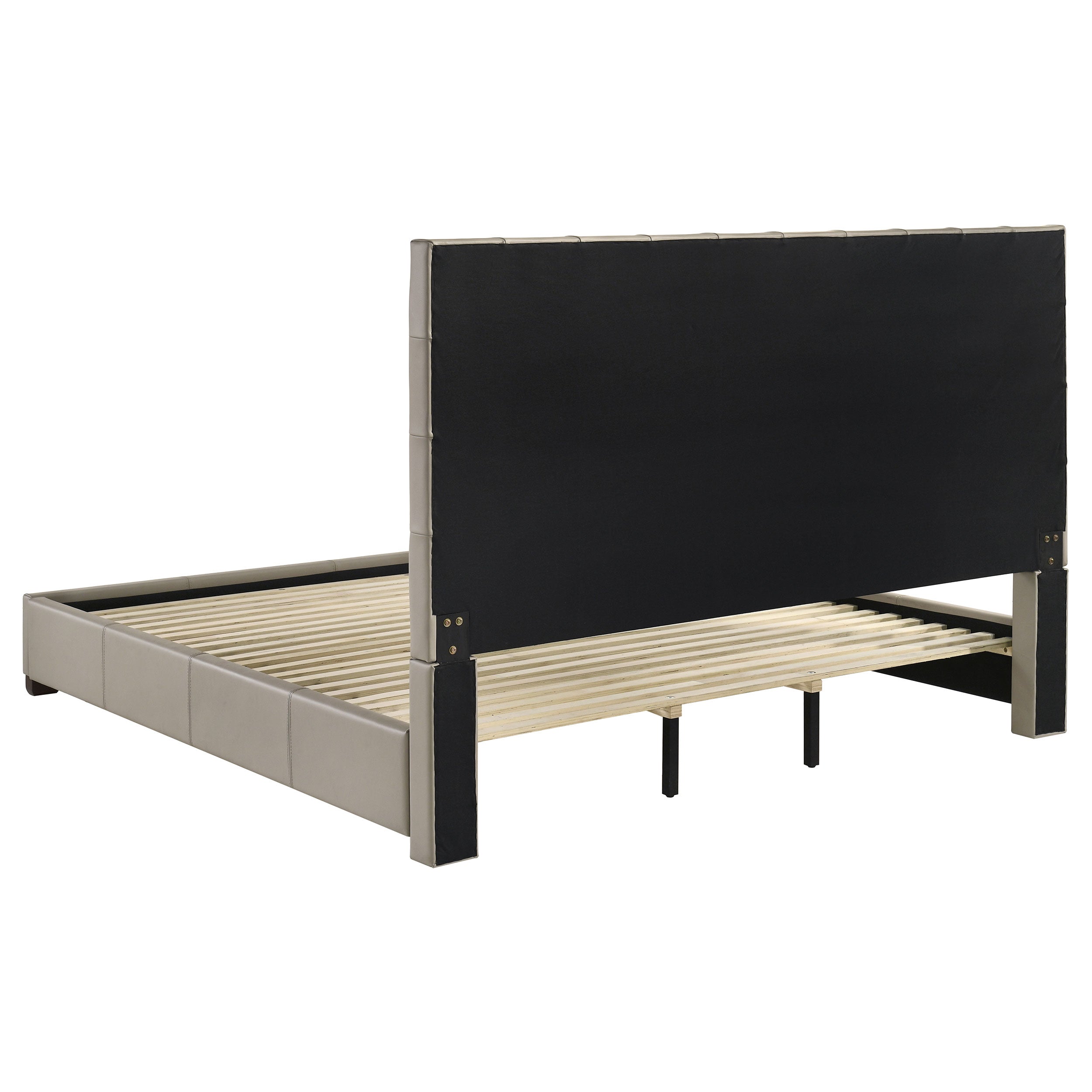 Medley Genuine Leather Panel Platform Bed Black