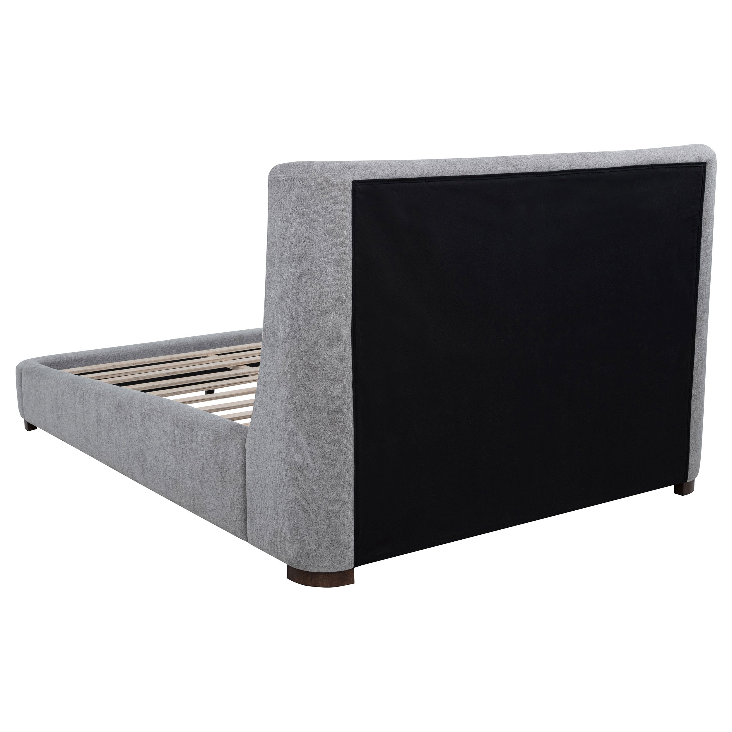 Rennes Upholstered Wingback Platform Bed Grey