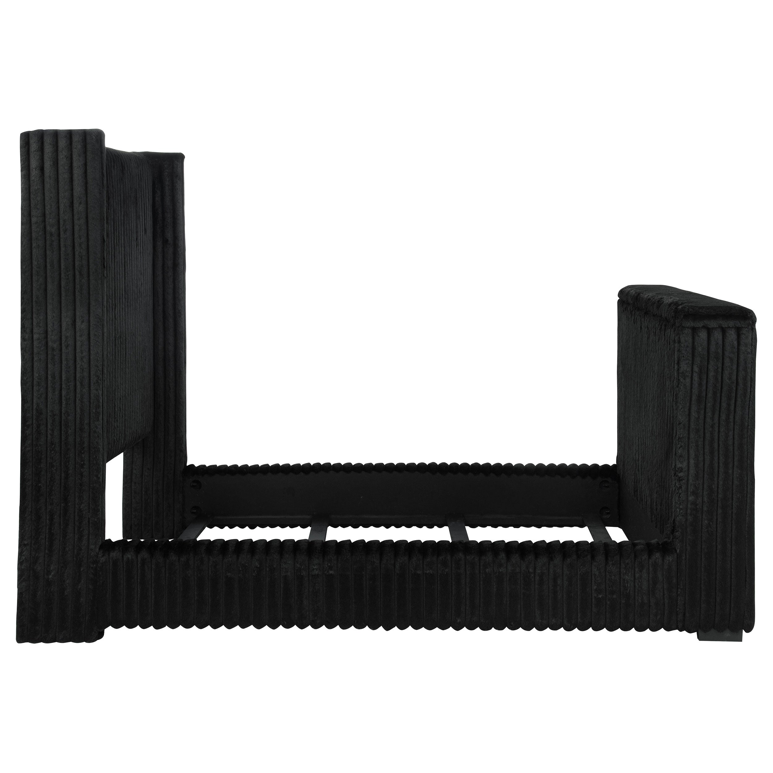 Centergrove Upholstered Queen Wingback TV Bed Black