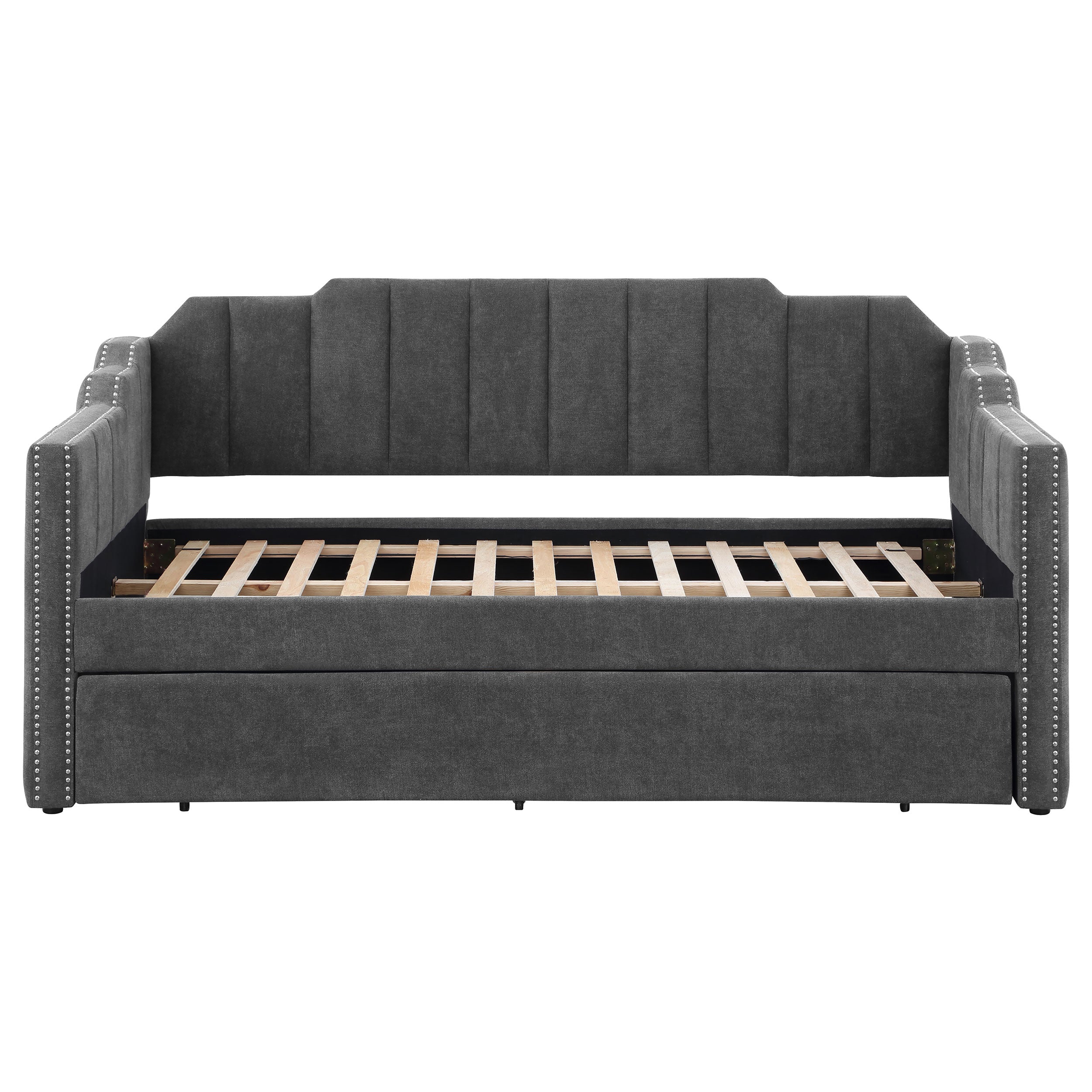 Kingston Upholstered Daybed with Trundle Charcoal