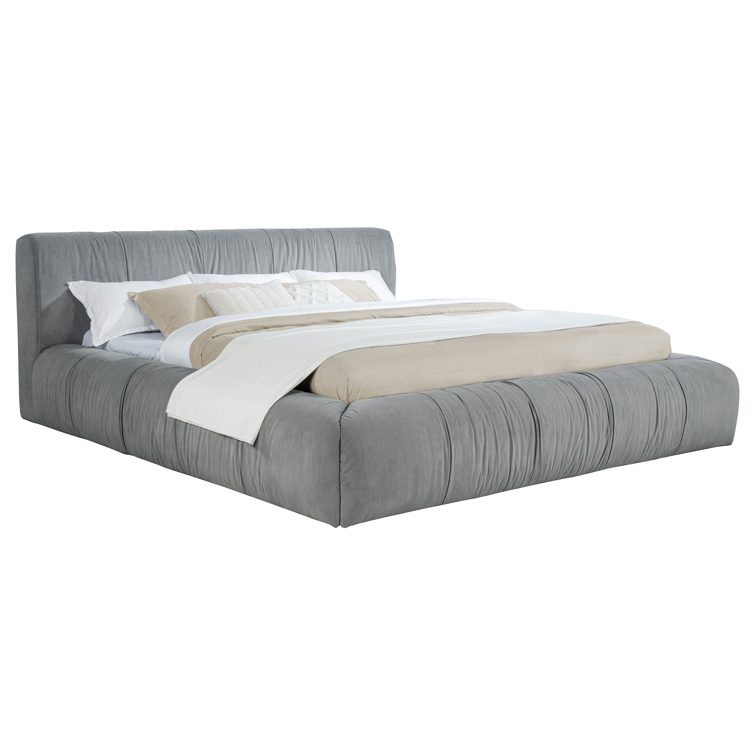 Wilshire Upholstered California King Platform Bed Grey