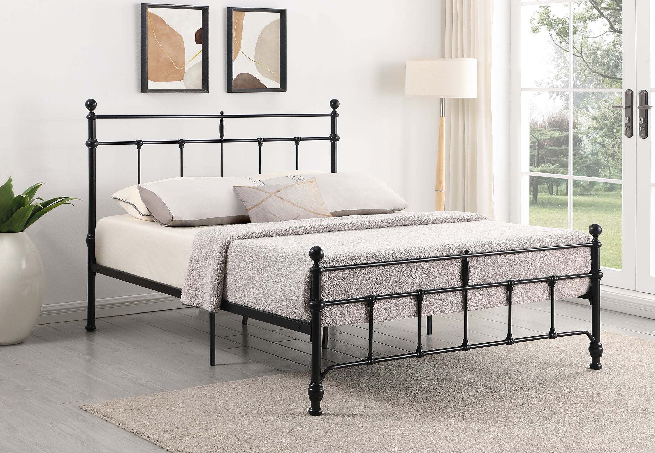 Novak 48-inch Metal Open Frame Bed Matte Black