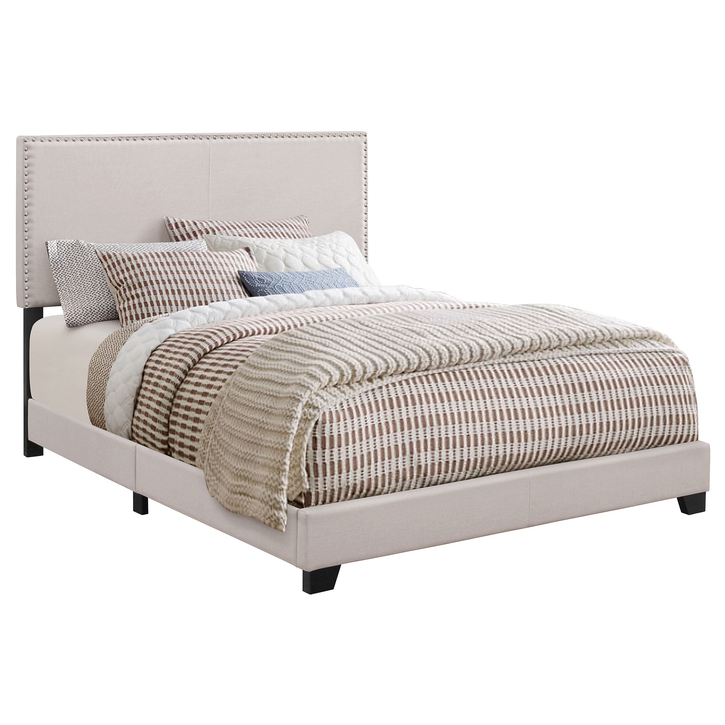 Boyd Upholstered California King Panel Bed Charcoal