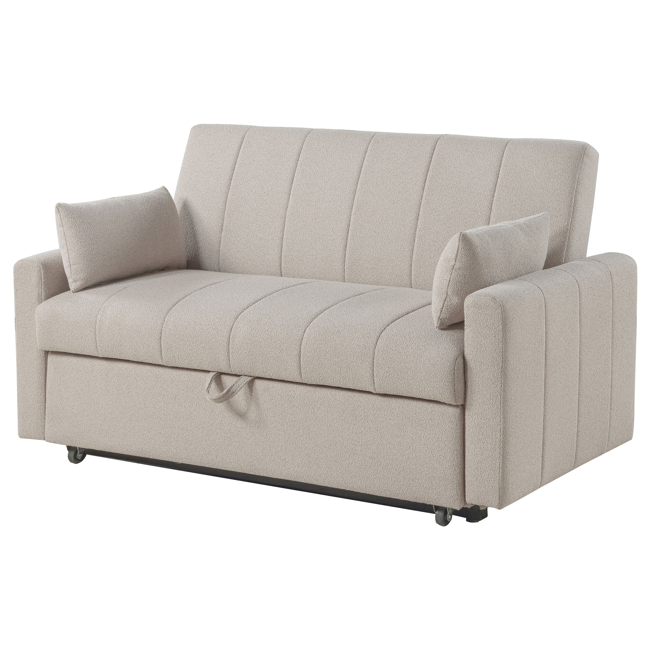 Portland Boucle Upholstered Sleeper Sofa Bed Copper