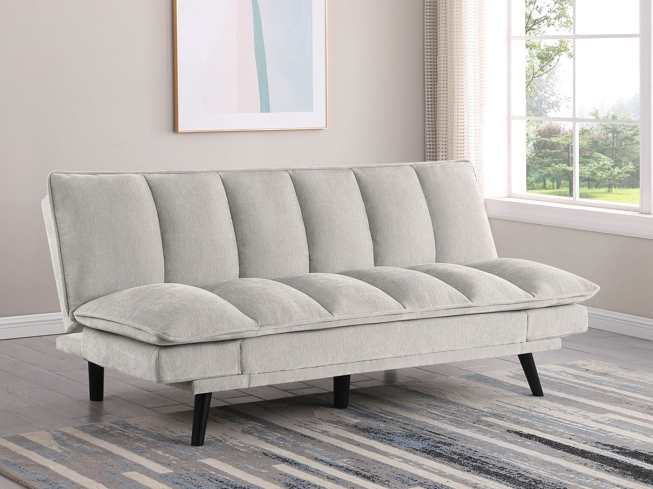 Laredo Upholstered Tufted Convertible Sofa Bed Grey