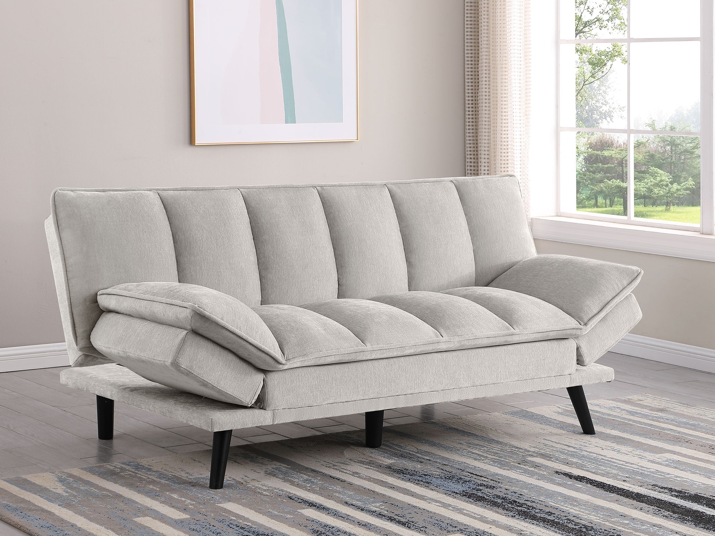 Laredo Upholstered Tufted Convertible Sofa Bed Grey