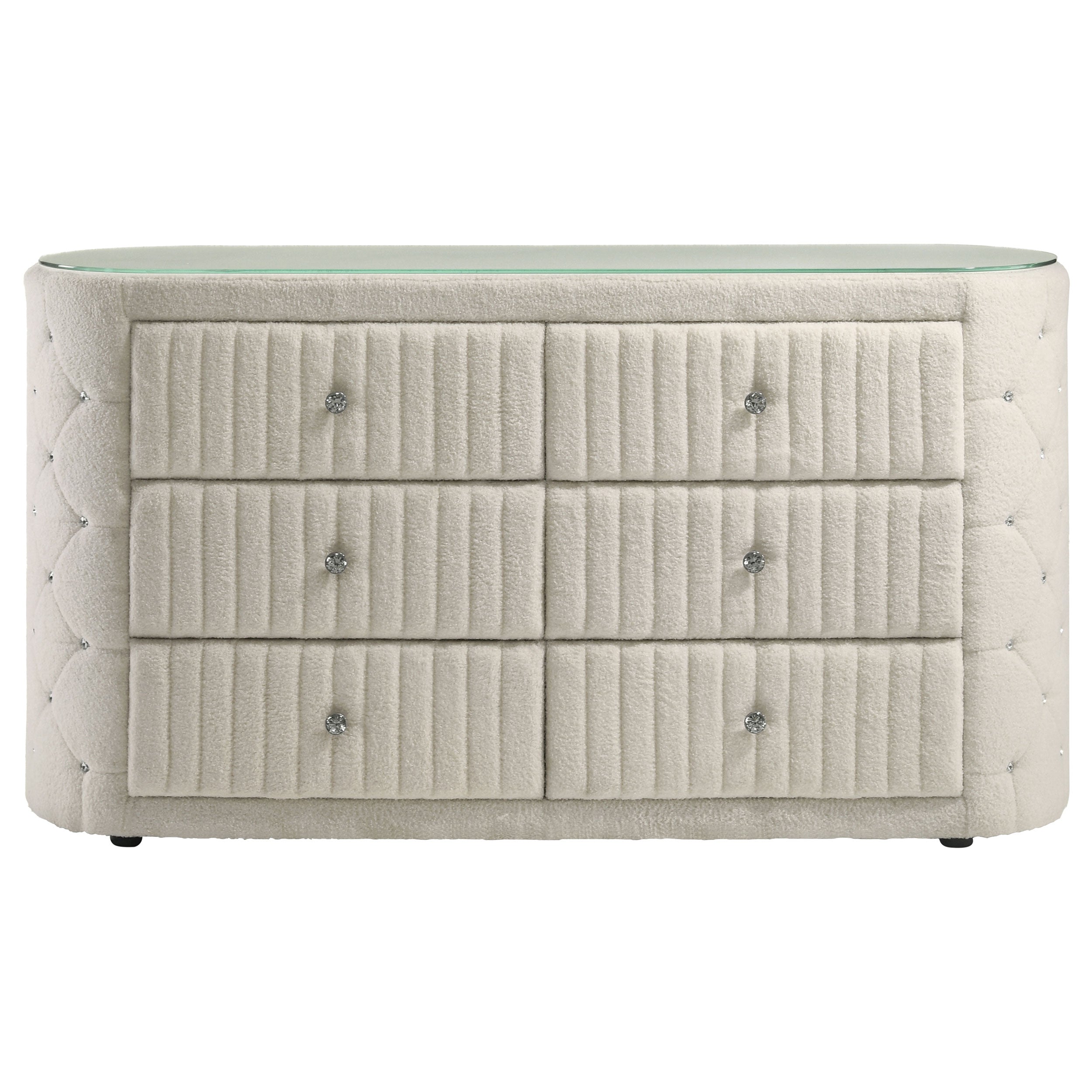 Sonya 6-drawer Upholstered Bedroom Dresser Ivory