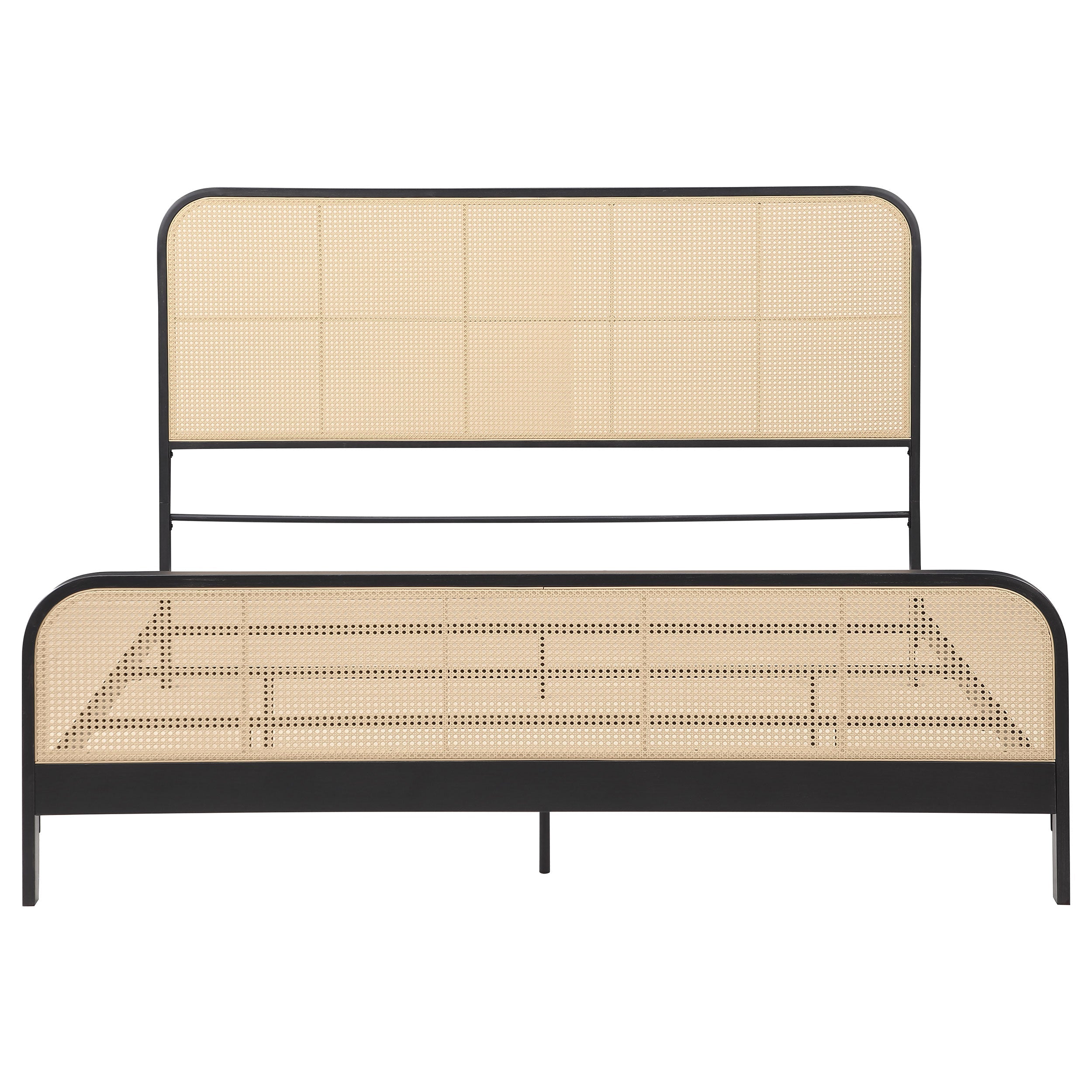 Lanewood Open Cane Webbing Metal Bed Black