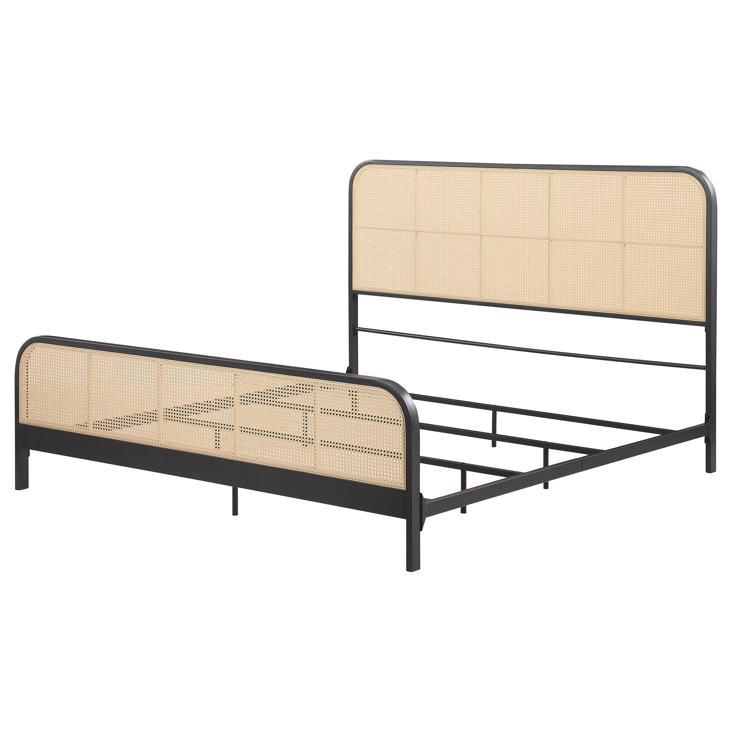 Lanewood Open Cane Webbing Metal Bed Black