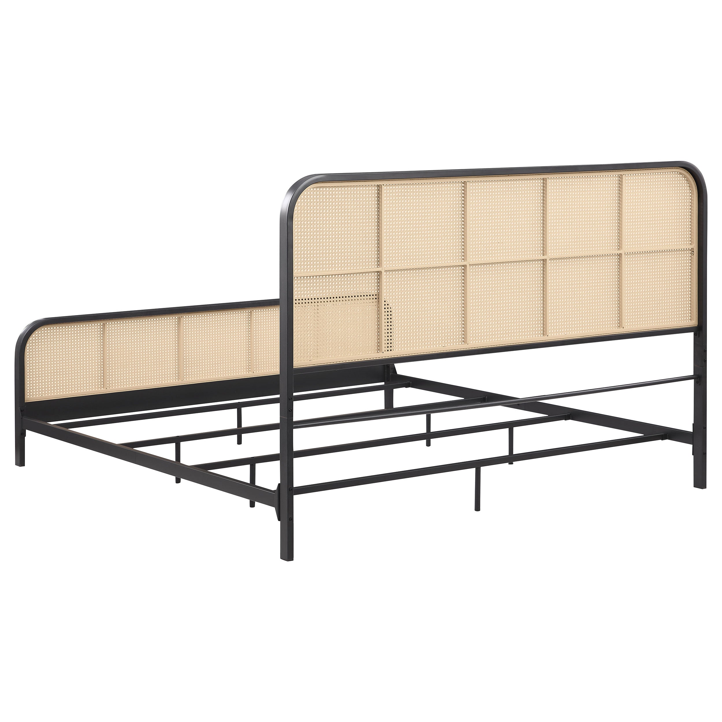 Lanewood Open Cane Webbing Metal Bed Black