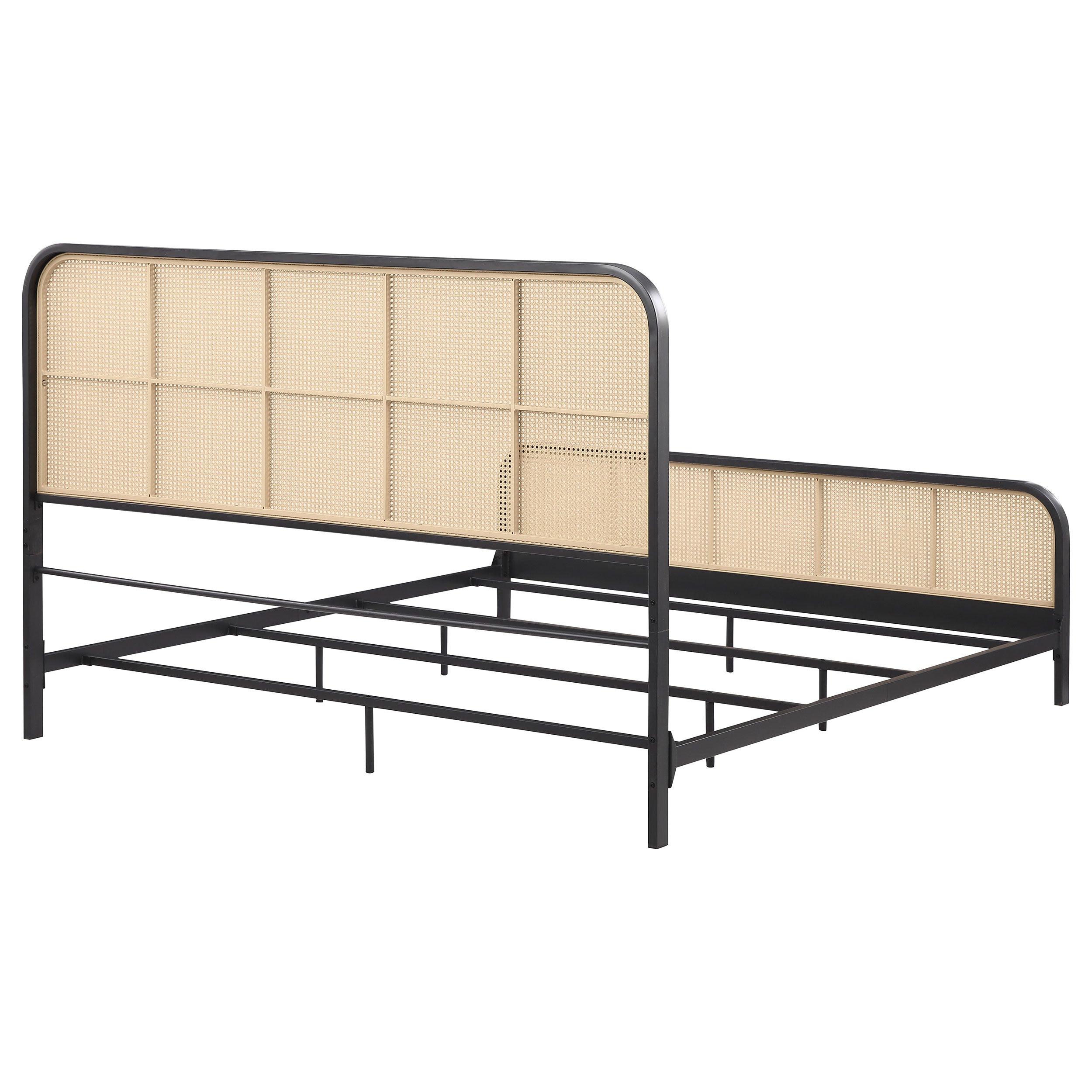 Lanewood Open Cane Webbing Metal Bed Black