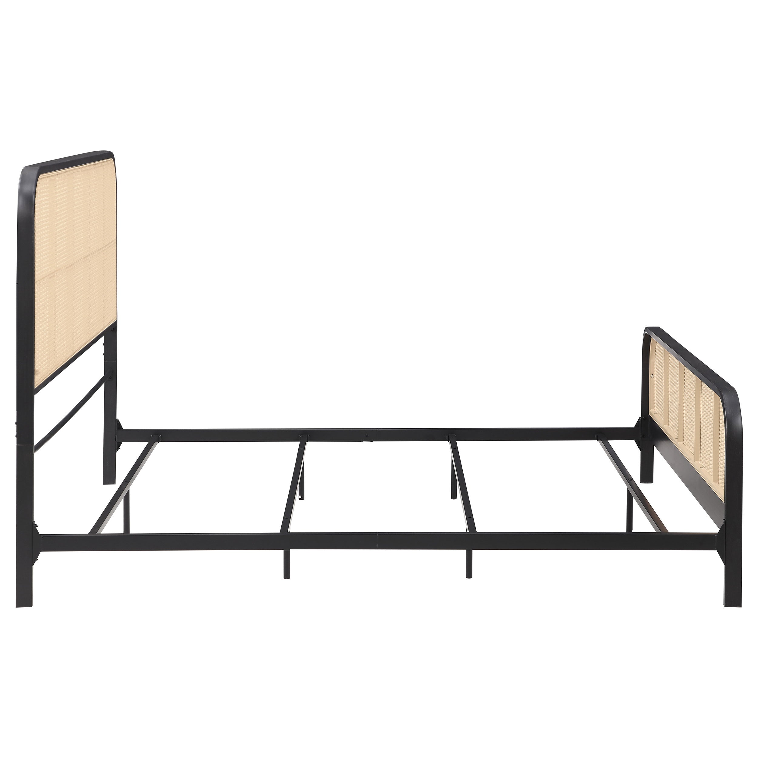 Lanewood Open Cane Webbing Metal Bed Black