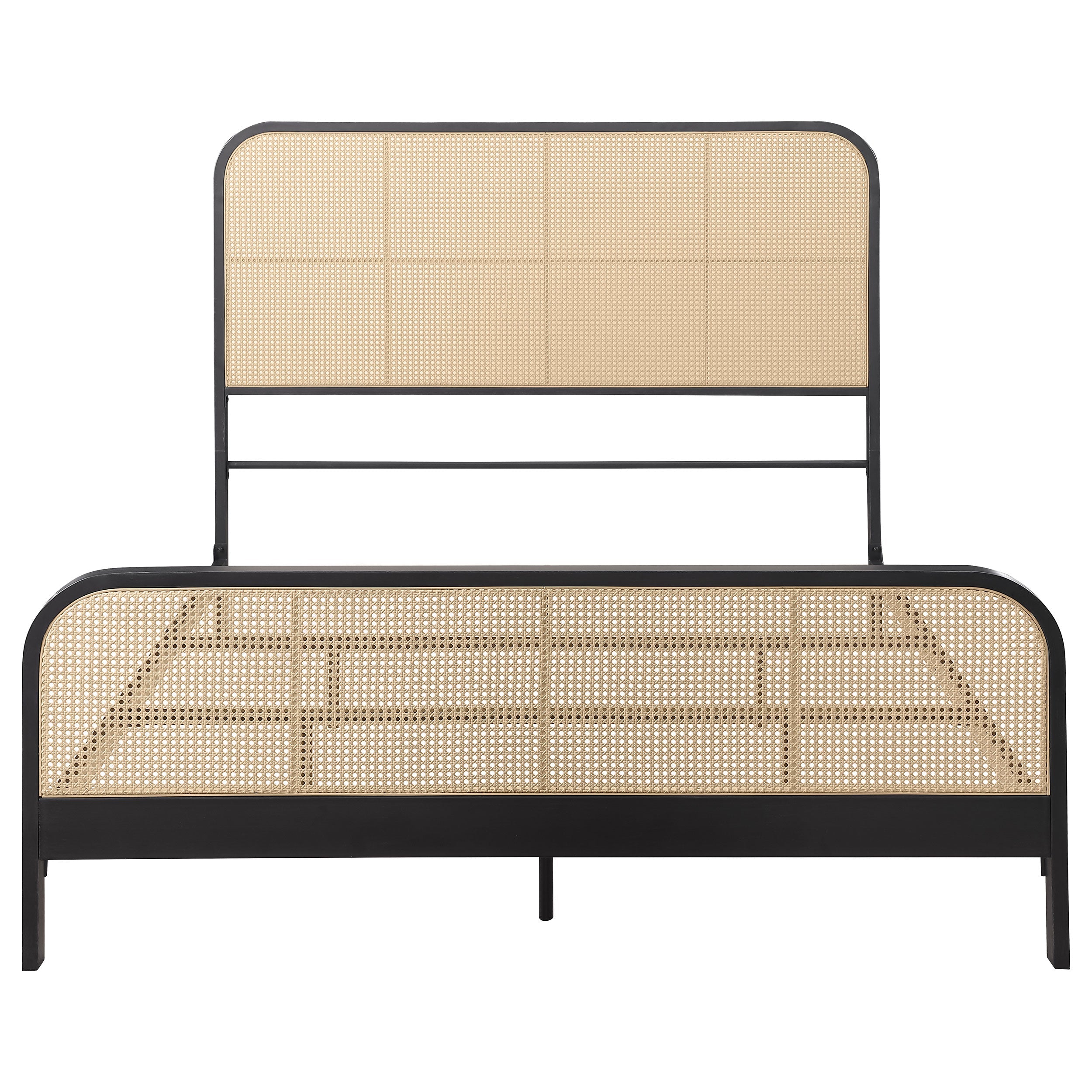 Lanewood Open Cane Webbing Metal Bed Black