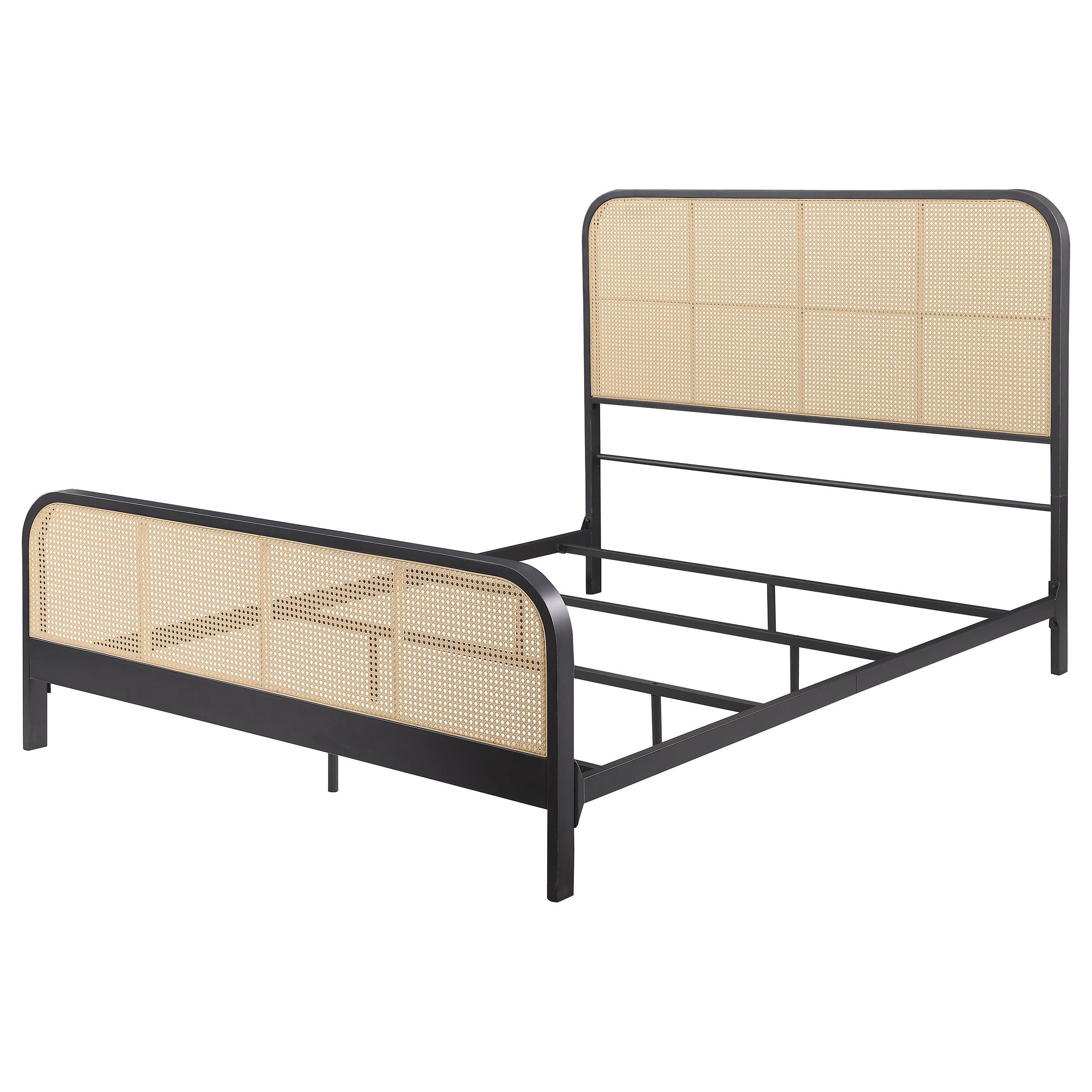 Lanewood Open Cane Webbing Metal Bed Black