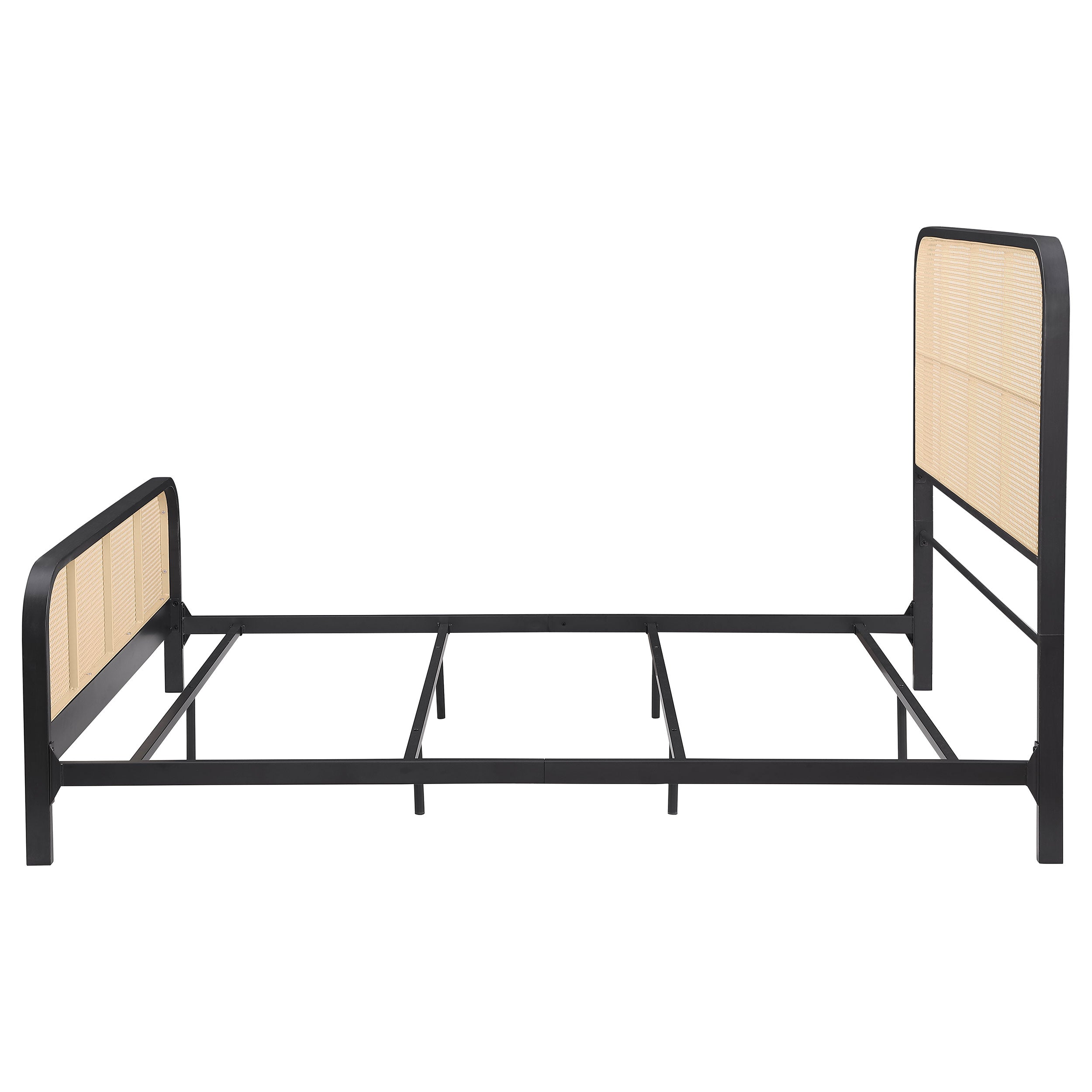 Lanewood Open Cane Webbing Metal Bed Black