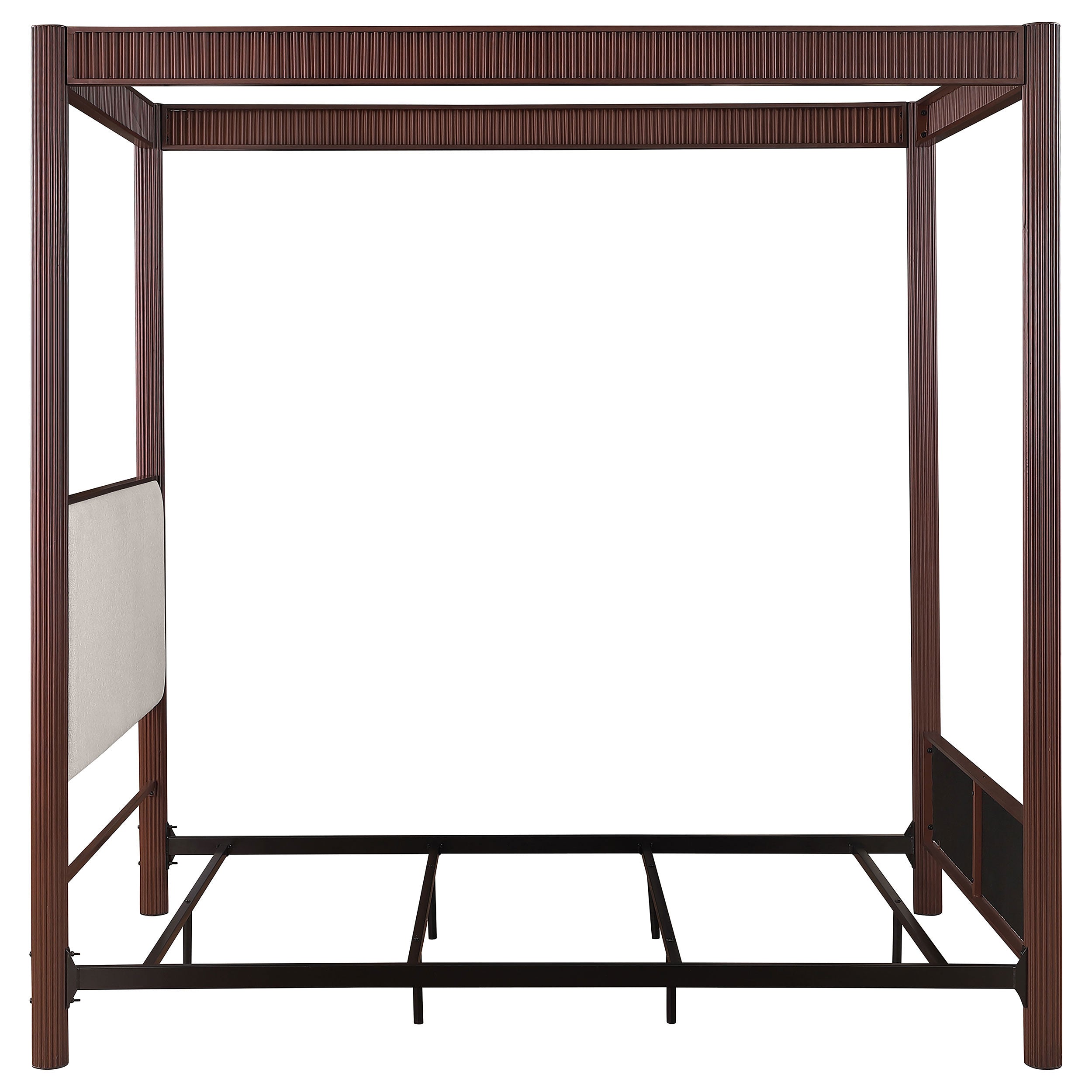 Zimmerlee 89-inch Metal Canopy Bed Rust Brown