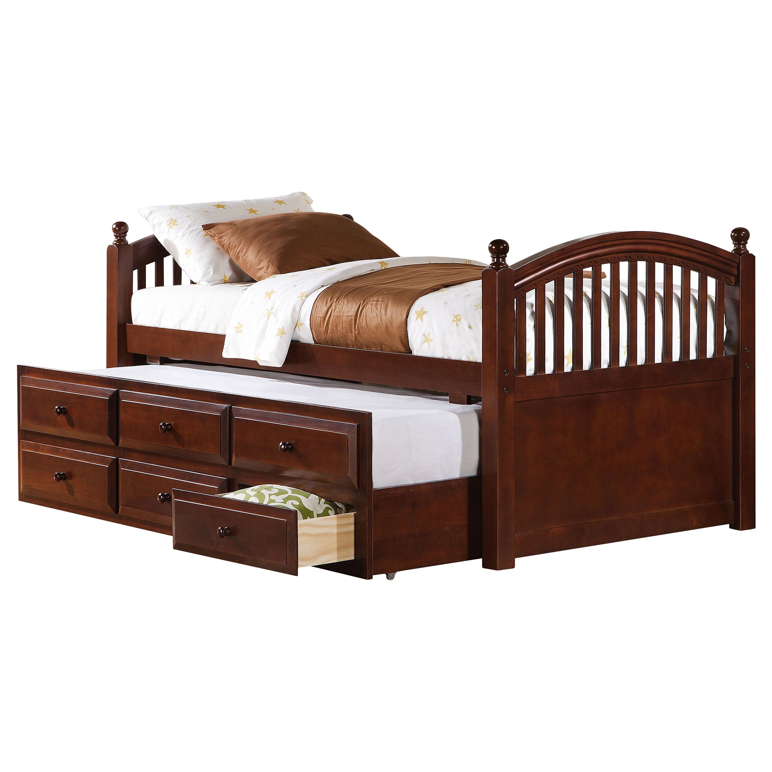 Norwood 3-drawer Bed with Captains Trundle Chestnut